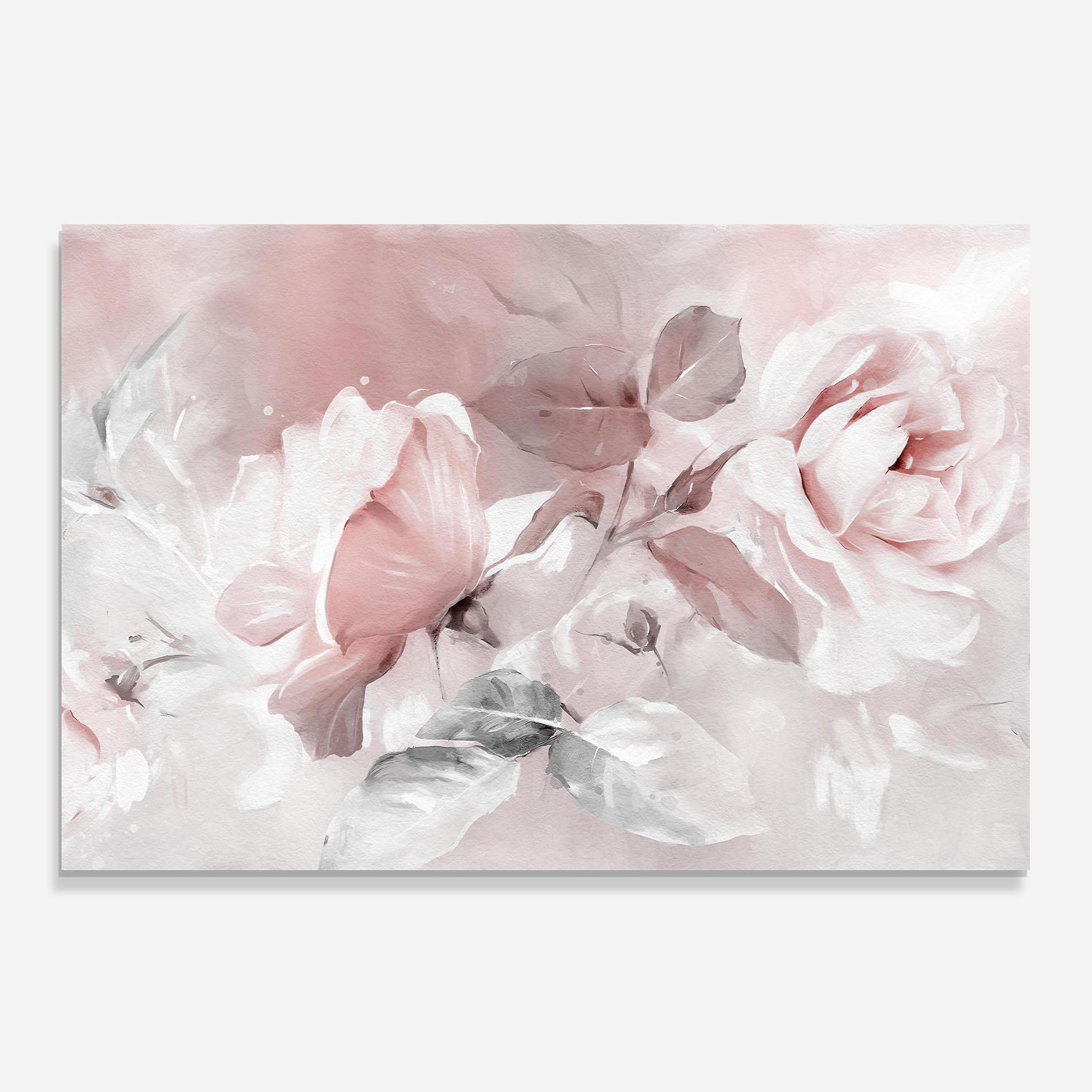 Konyhai üveg hátfal Abstract Pink Flowers mockup 0