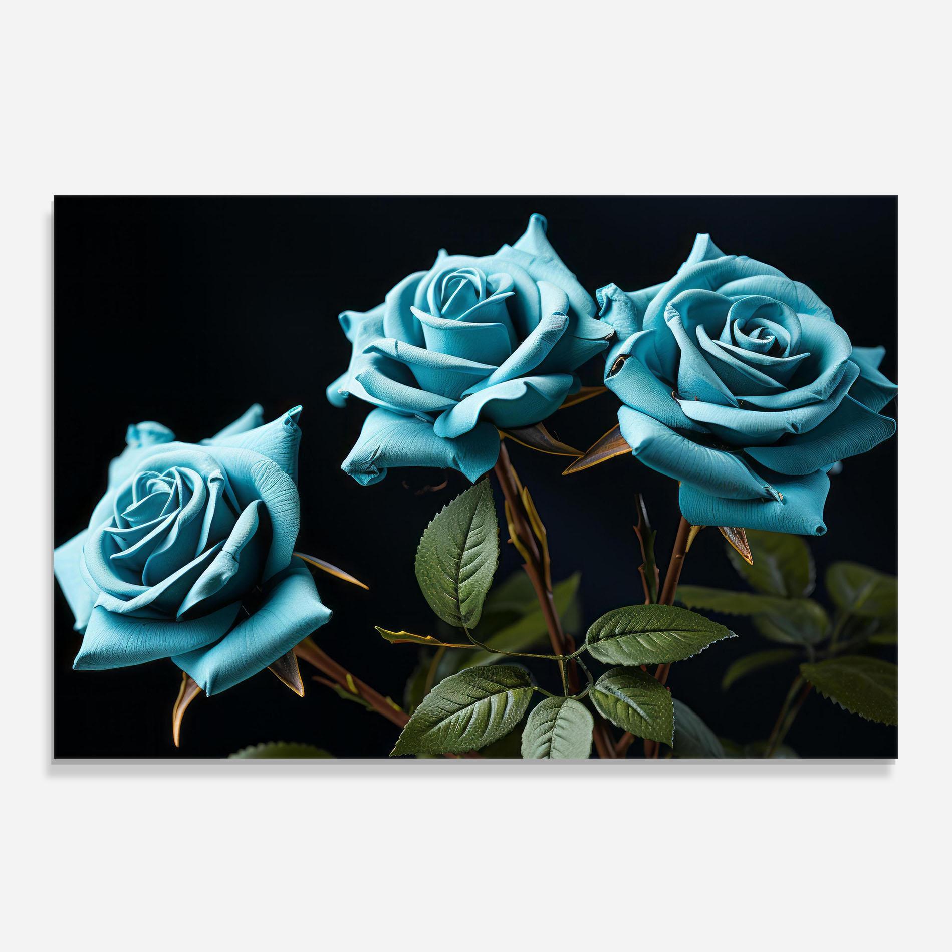 Konyhai üveg hátfal Blue Roses mockup 0