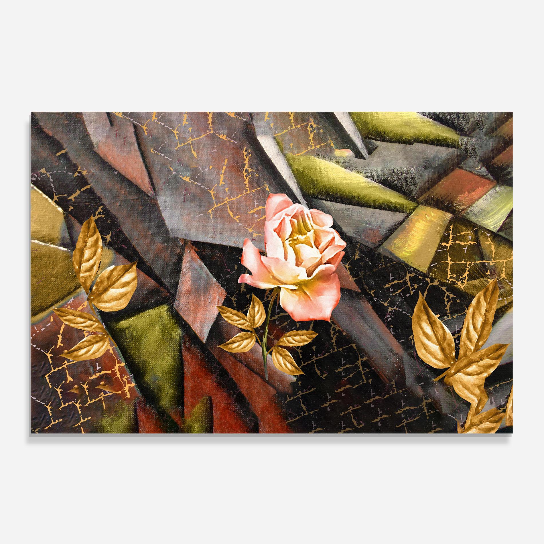 Konyhai üveg hátfal Golden Rose mockup 0