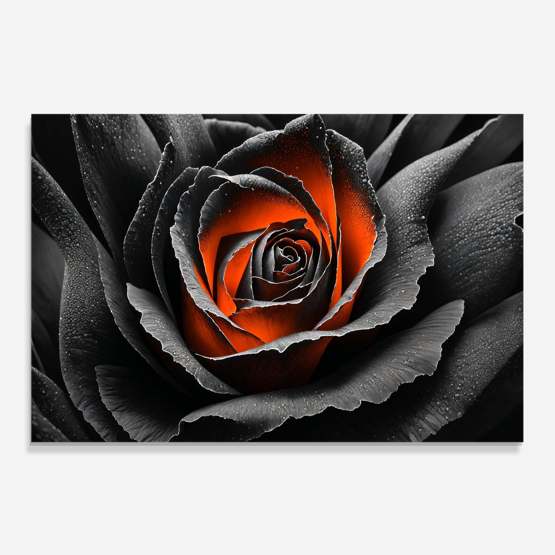 Konyhai üveg hátfal Grey Orange Rose mockup 0
