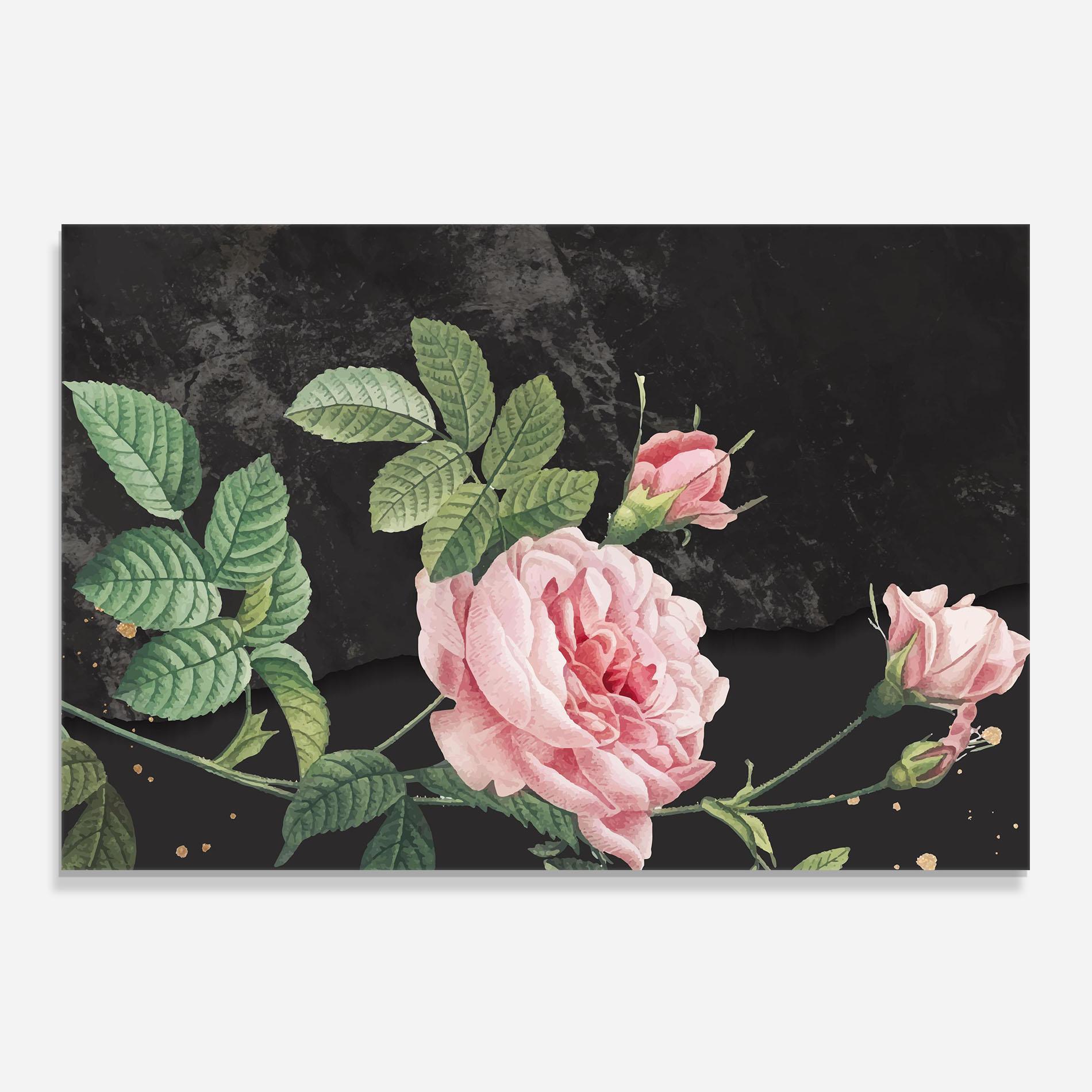 Konyhai üveg hátfal Marble Roses mockup 0
