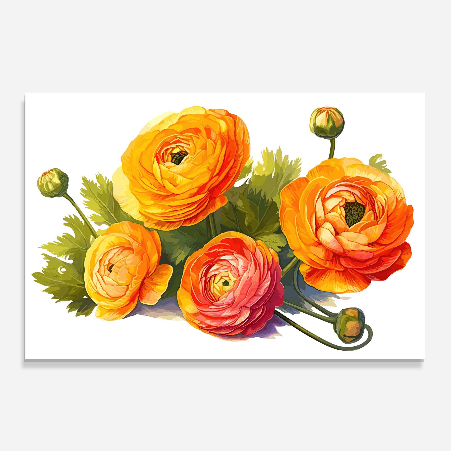 Konyhai üveg hátfal Orange Roses mockup 0