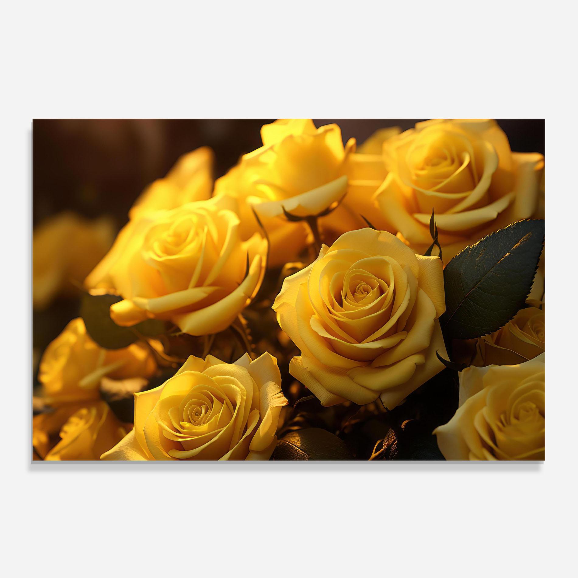 Konyhai üveg hátfal Yellow Rose mockup 0
