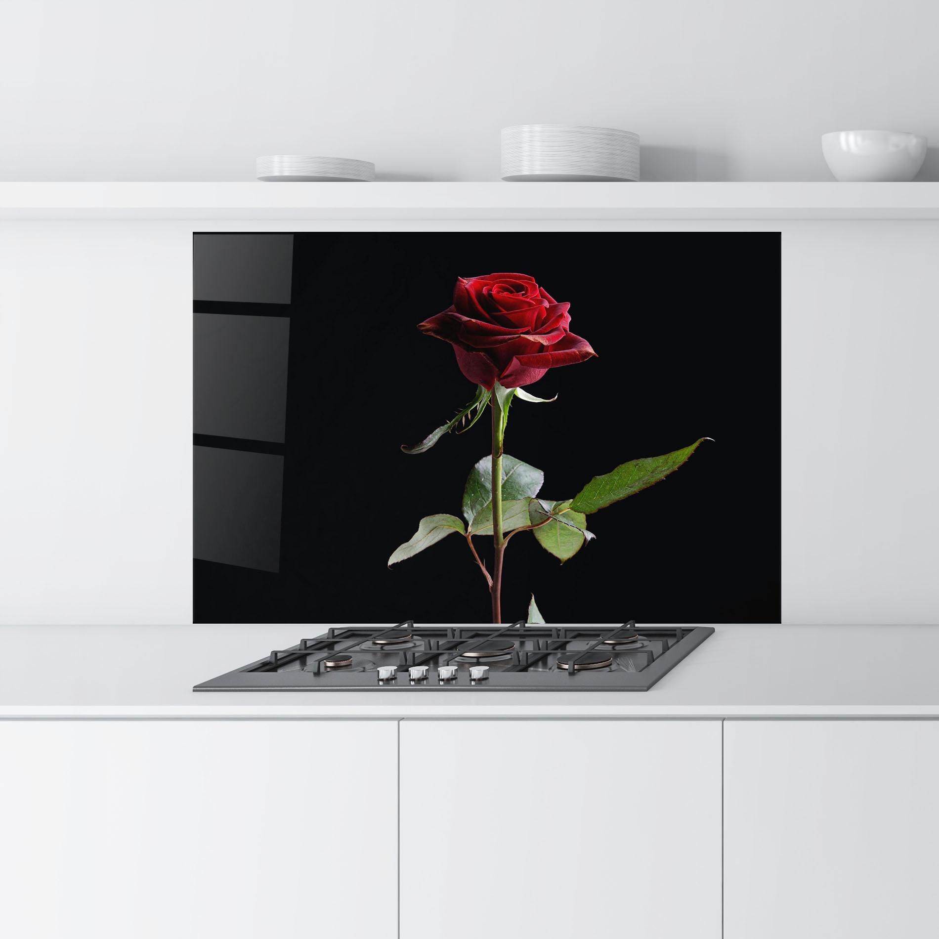 Konyhai üveg hátfal Beautiful Red Rose mockup 9