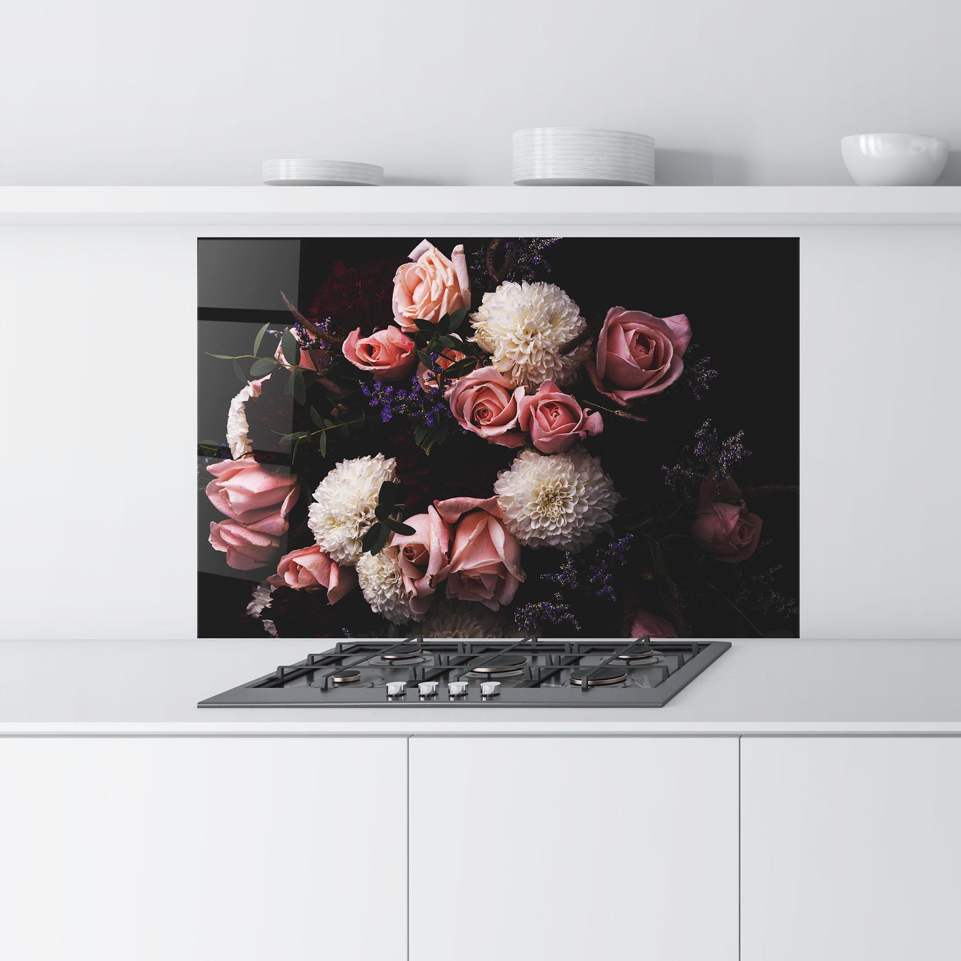 Konyhai üveg hátfal Buchet De Trandafiri mockup 9