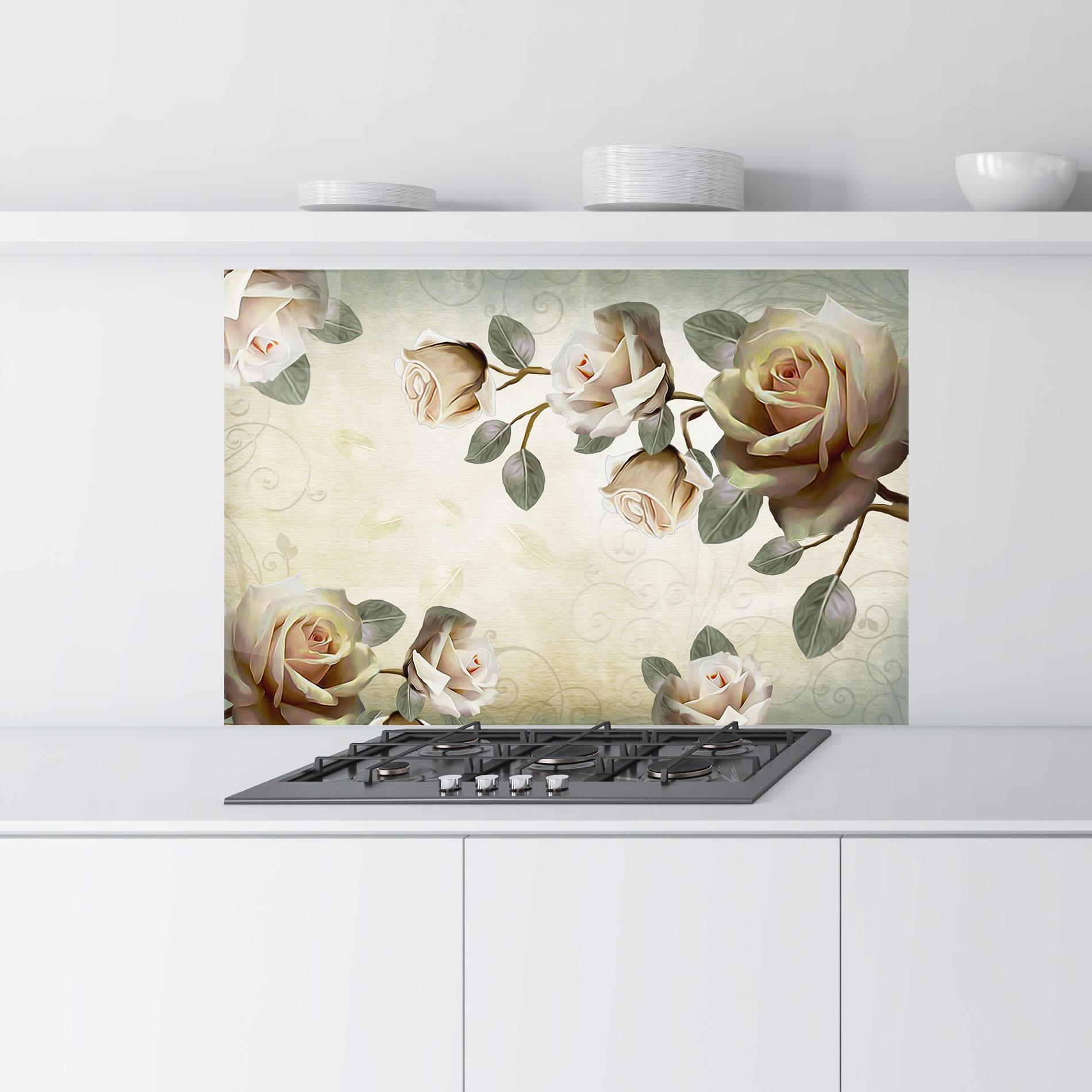 Konyhai üveg hátfal Fir De Trandafir mockup 9