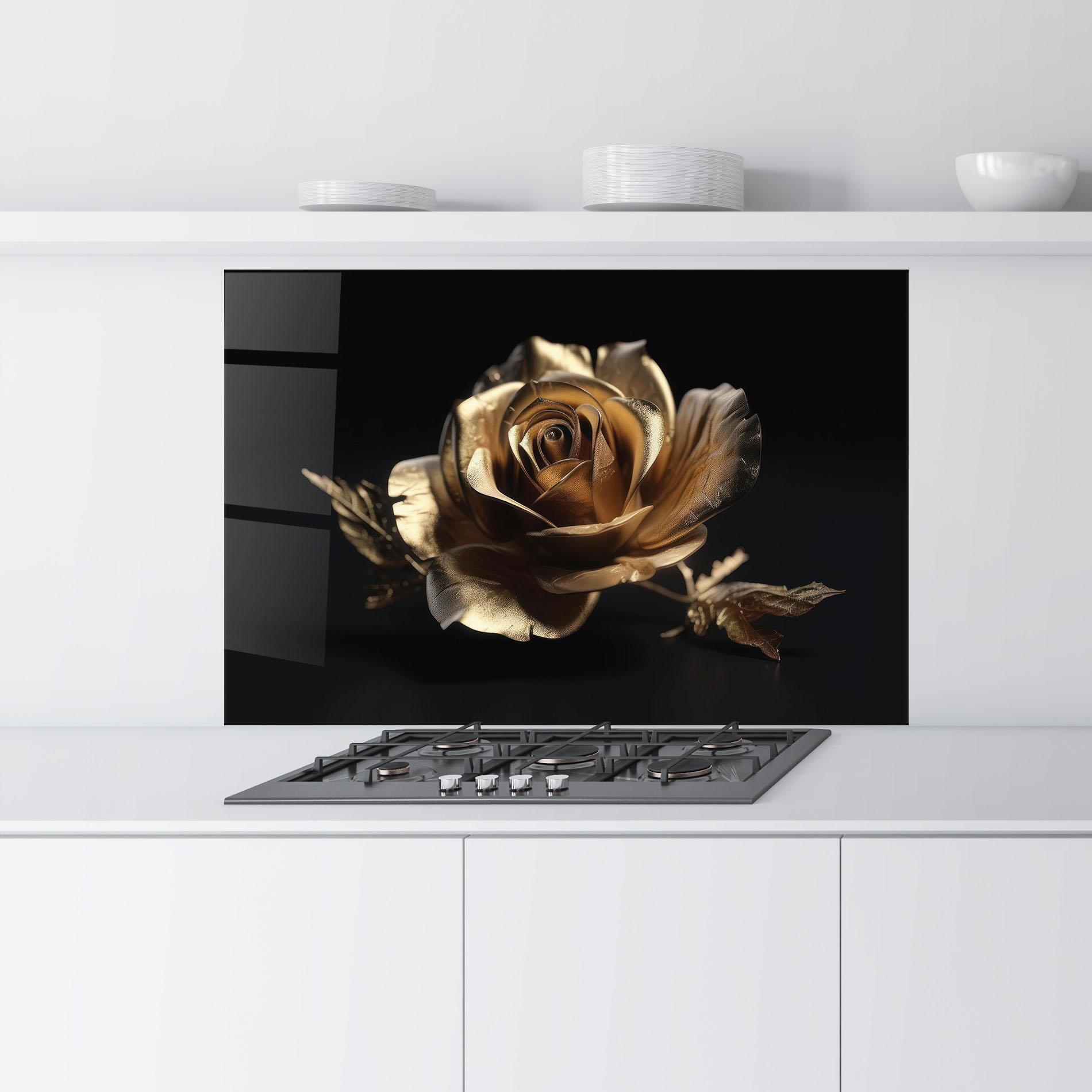 Konyhai üveg hátfal Gold Rose mockup 9