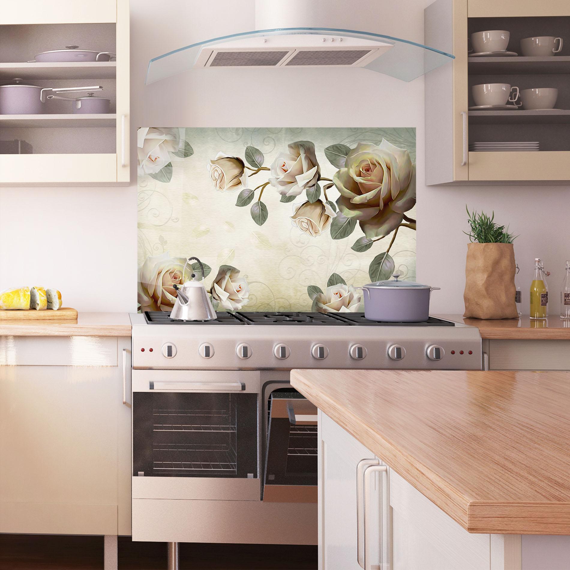 Konyhai üveg hátfal Fir De Trandafir mockup 1