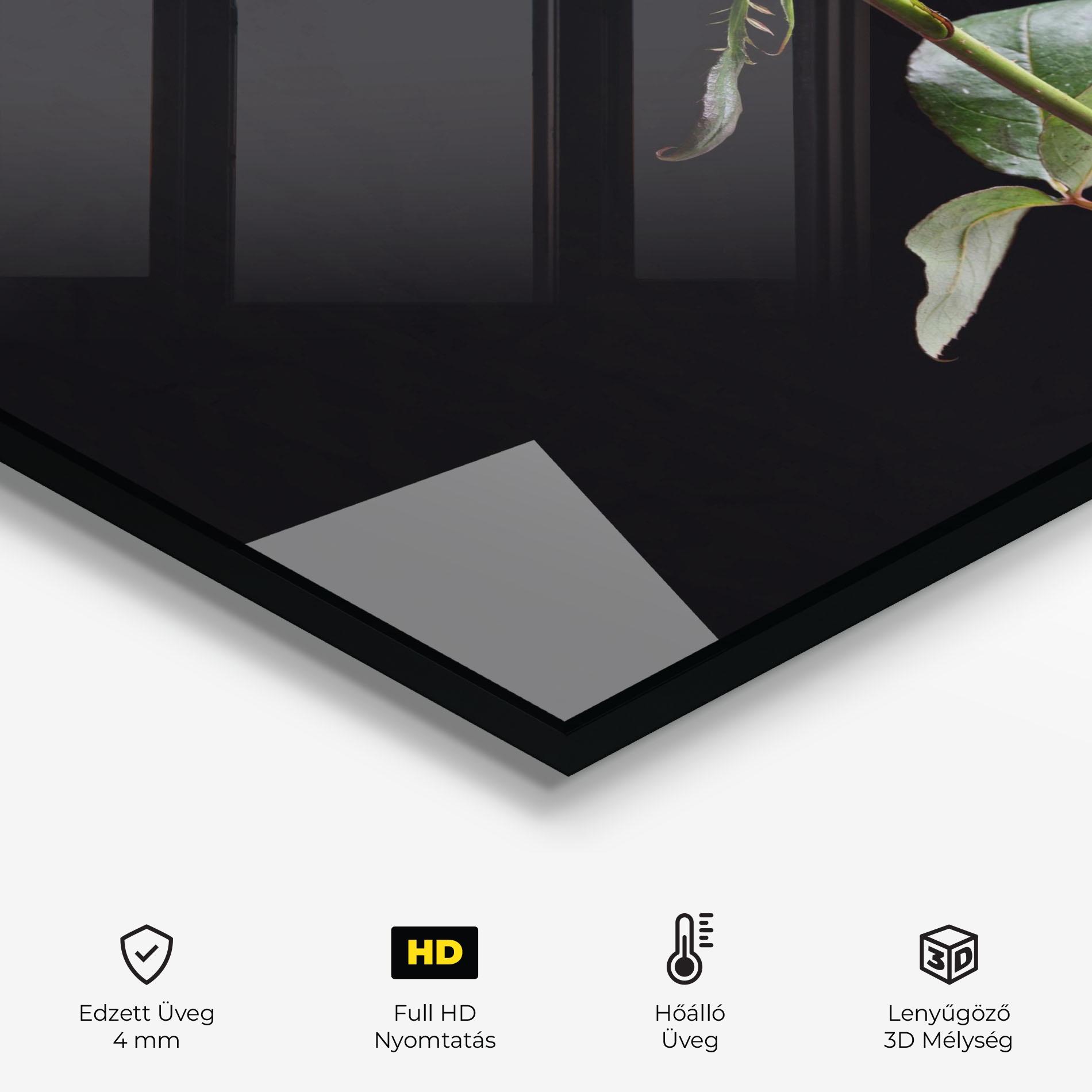 Konyhai üveg hátfal Beautiful Red Rose mockup 2