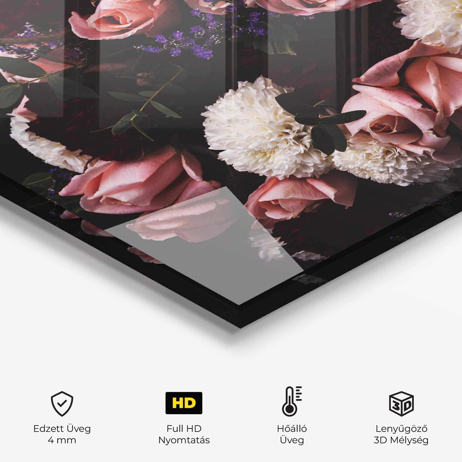 Konyhai üveg hátfal Buchet De Trandafiri mockup 2