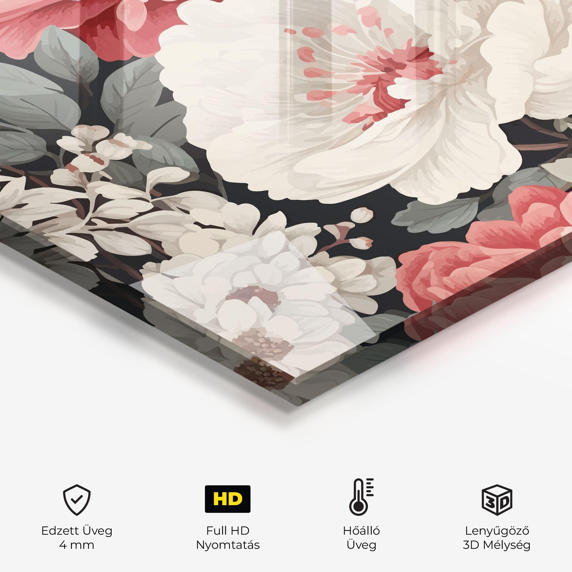 Konyhai üveg hátfal Cream Pink Rose mockup 2