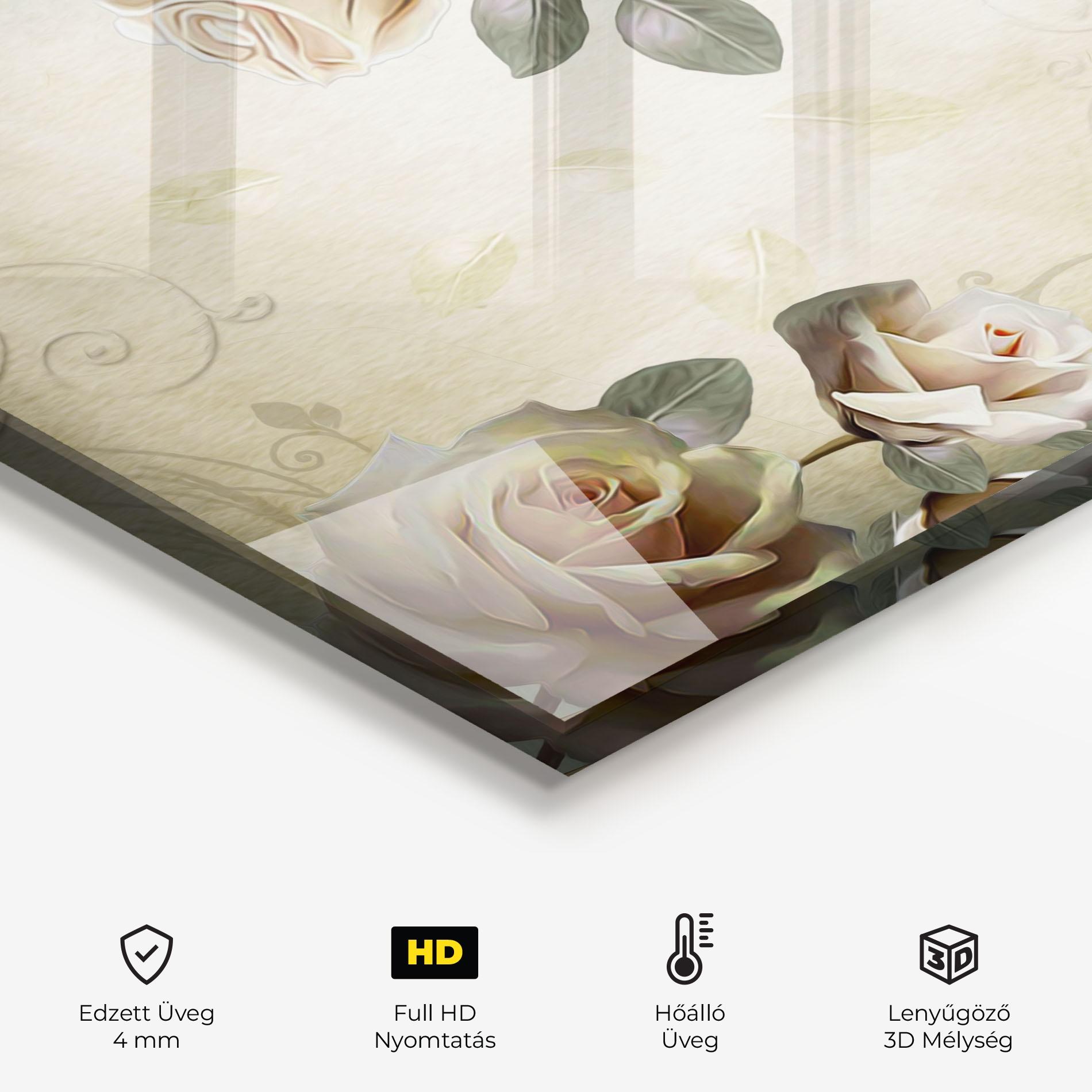 Konyhai üveg hátfal Fir De Trandafir mockup 2