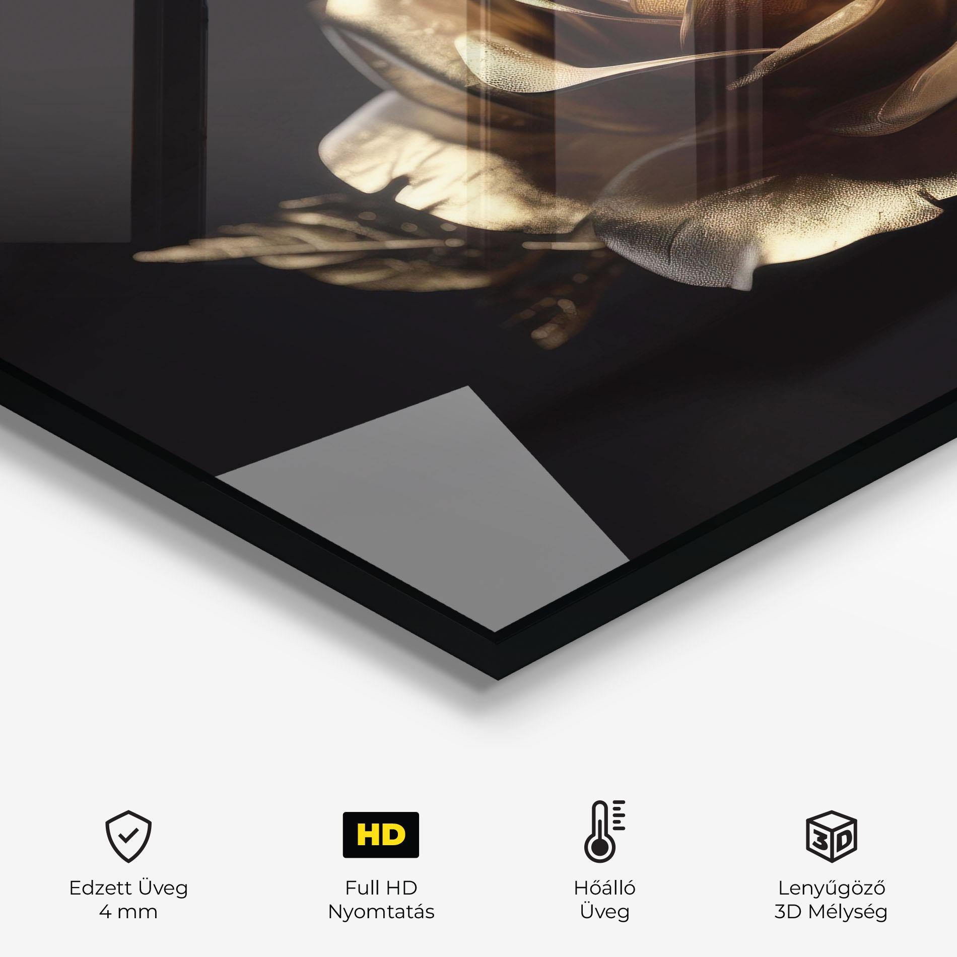 Konyhai üveg hátfal Gold Rose mockup 2