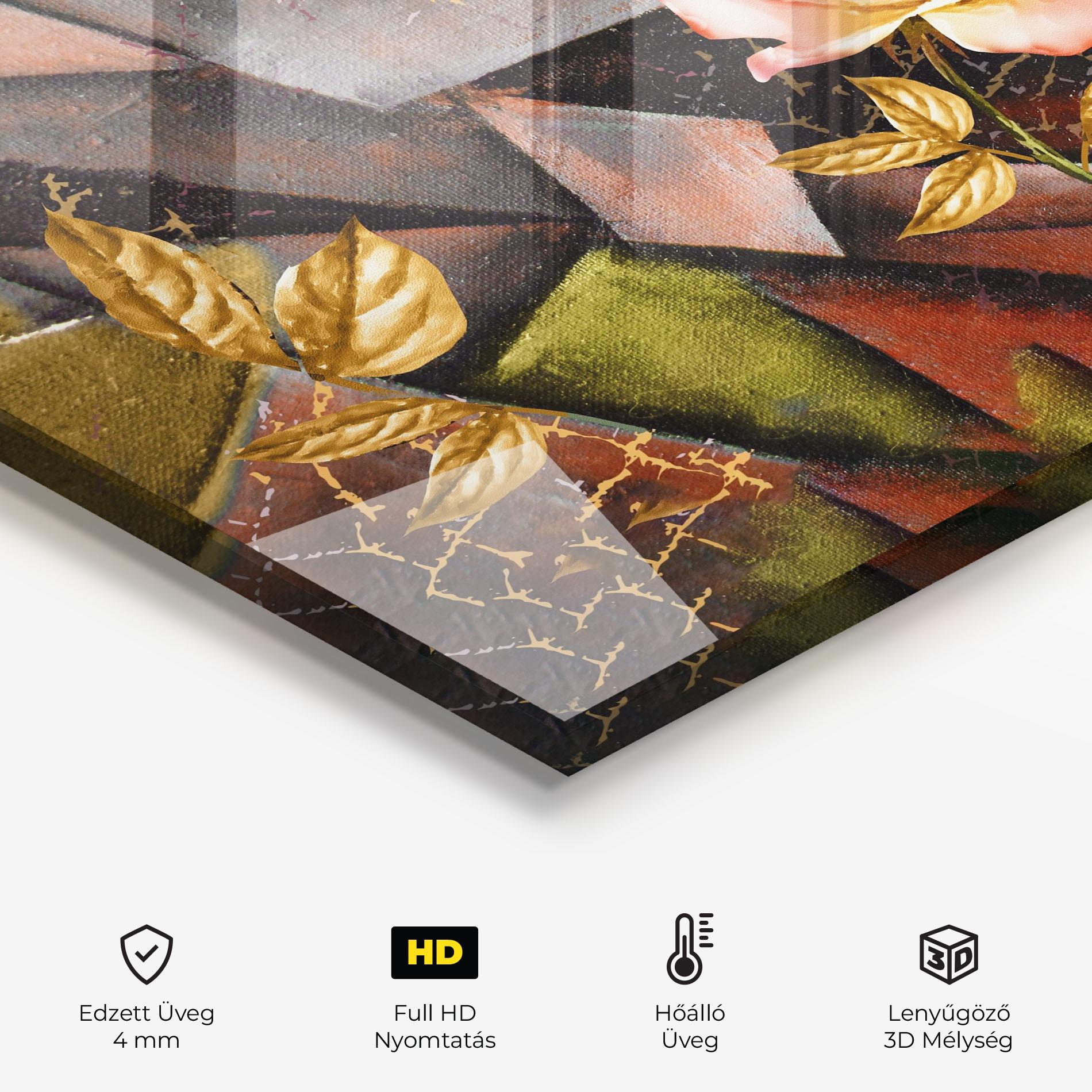 Konyhai üveg hátfal Golden Rose mockup 2