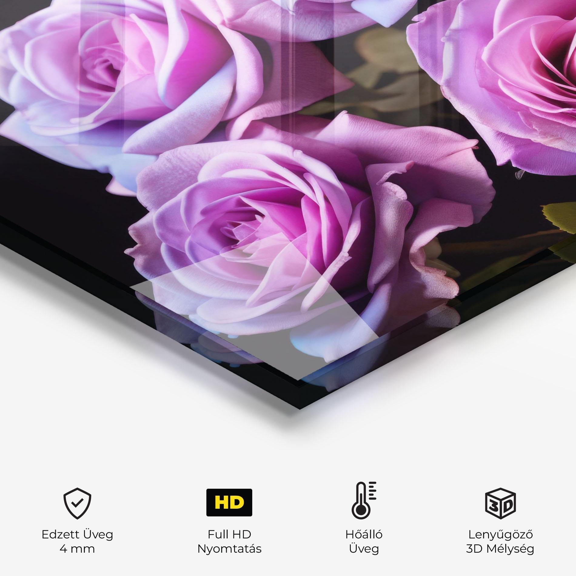 Konyhai üveg hátfal Light Purple Rose mockup 2
