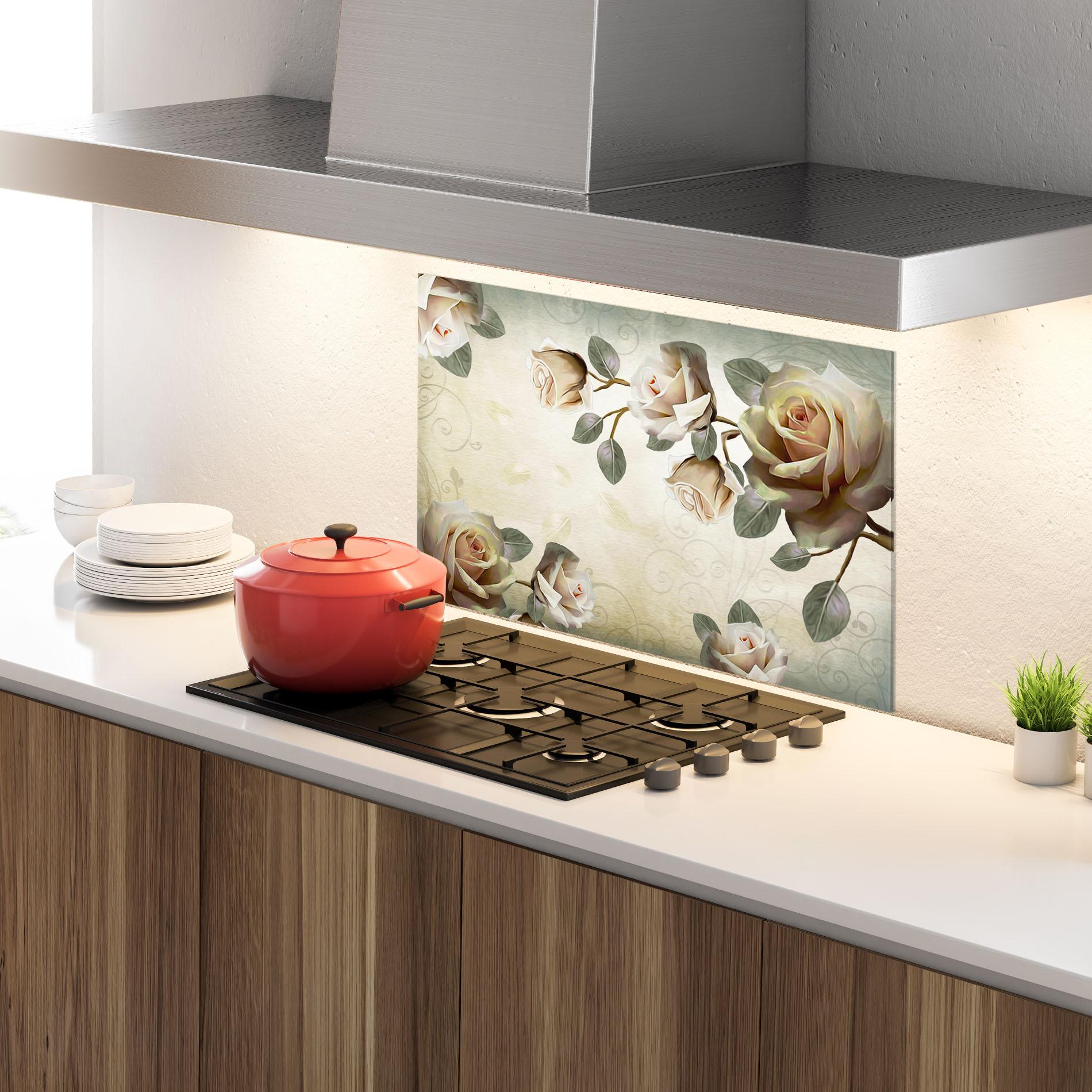 Konyhai üveg hátfal Fir De Trandafir mockup 4