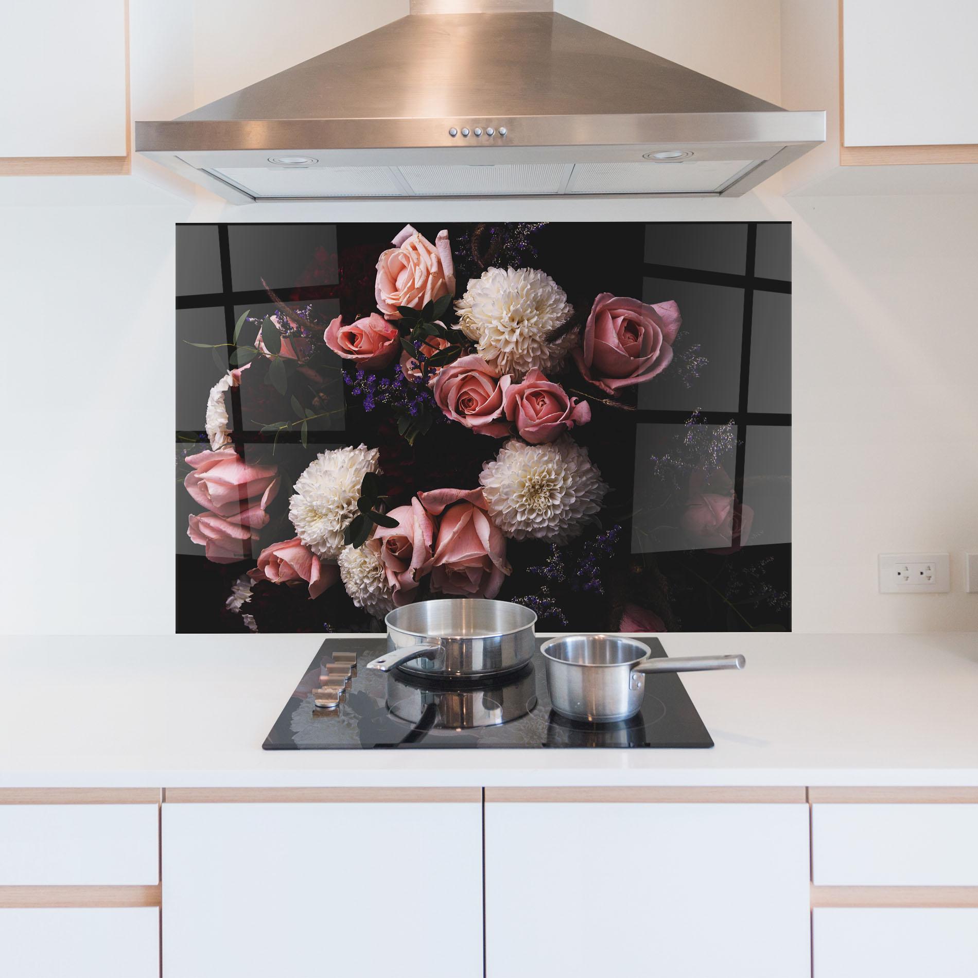 Konyhai üveg hátfal Buchet De Trandafiri mockup 5