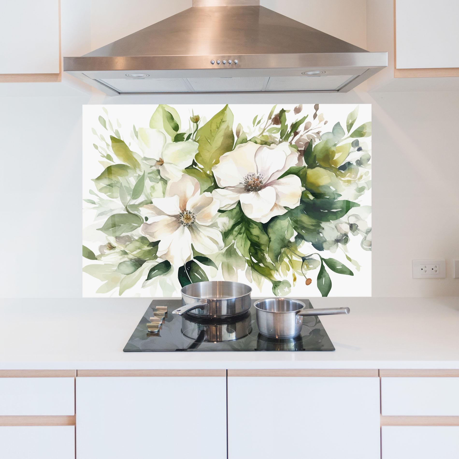 Konyhai üveg hátfal Opened Rose mockup 5