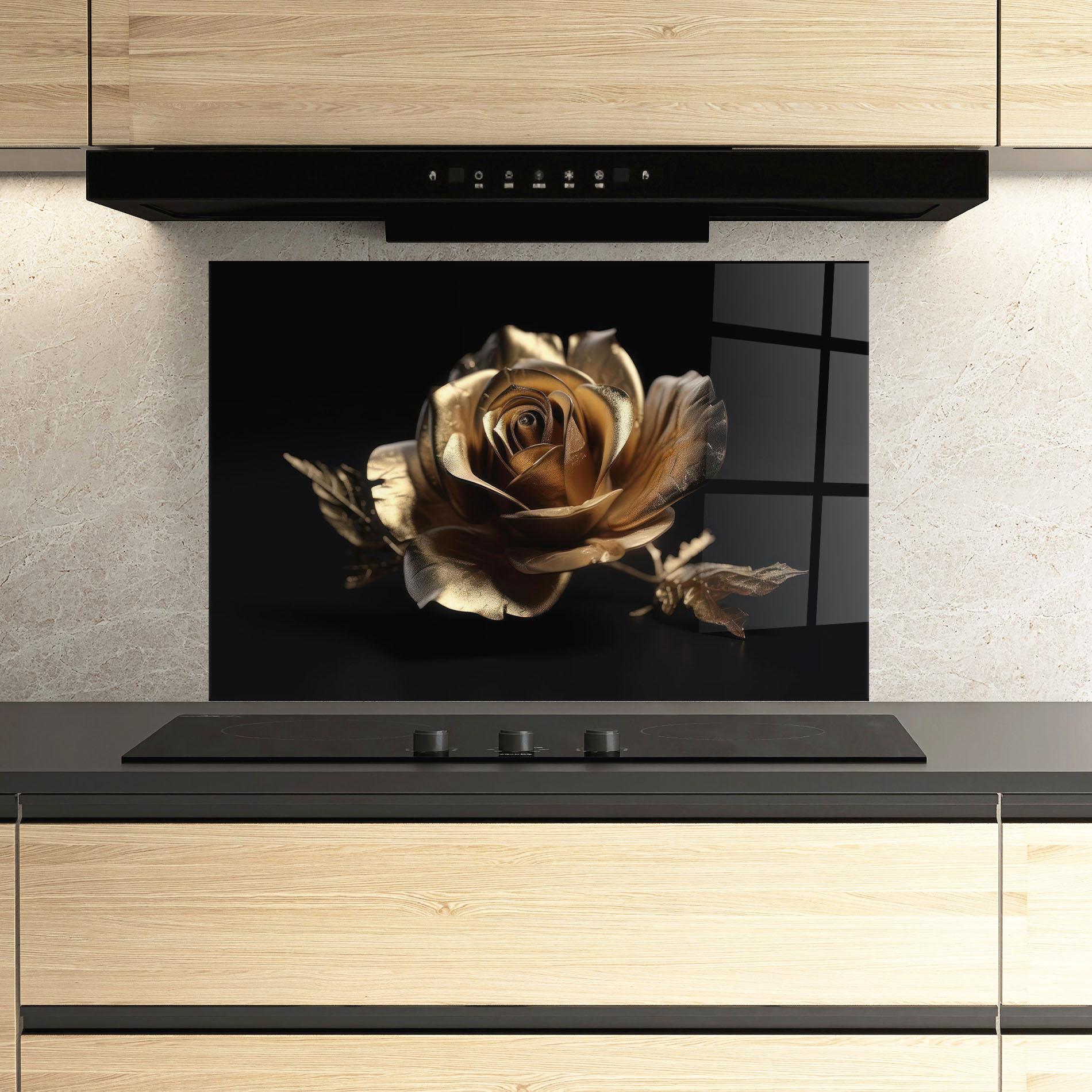 Konyhai üveg hátfal Gold Rose mockup 3