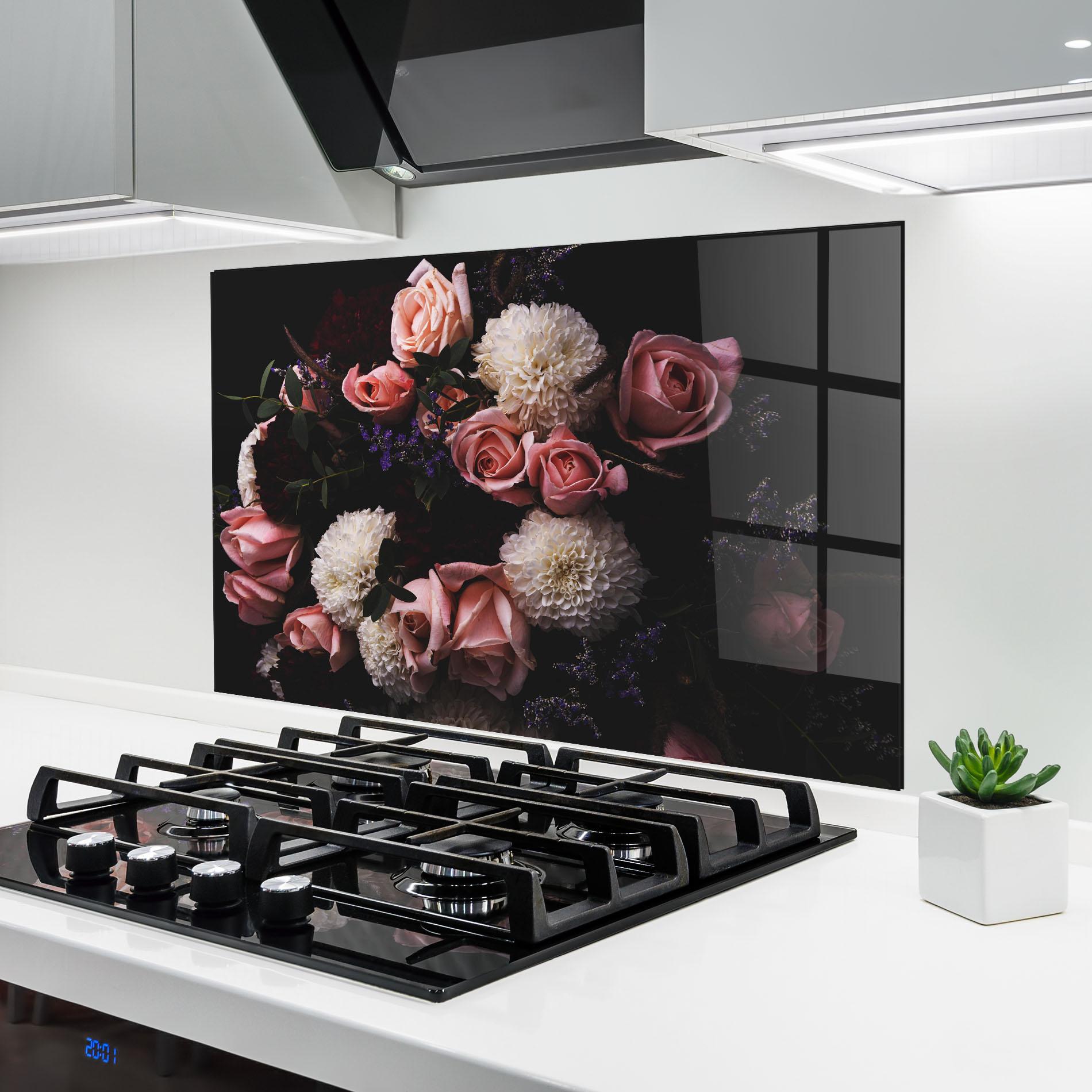 Konyhai üveg hátfal Buchet De Trandafiri mockup 6