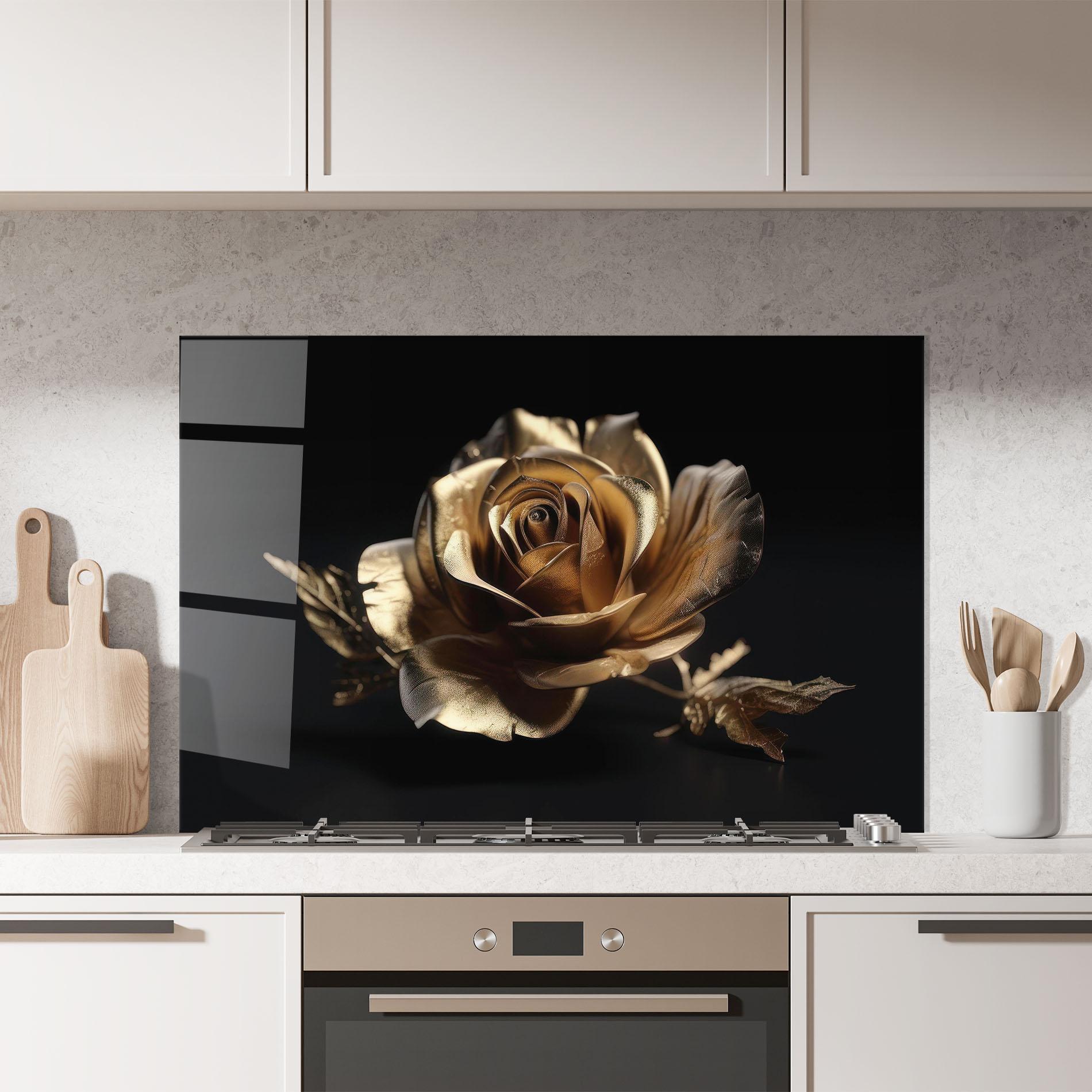 Konyhai üveg hátfal Gold Rose mockup 7
