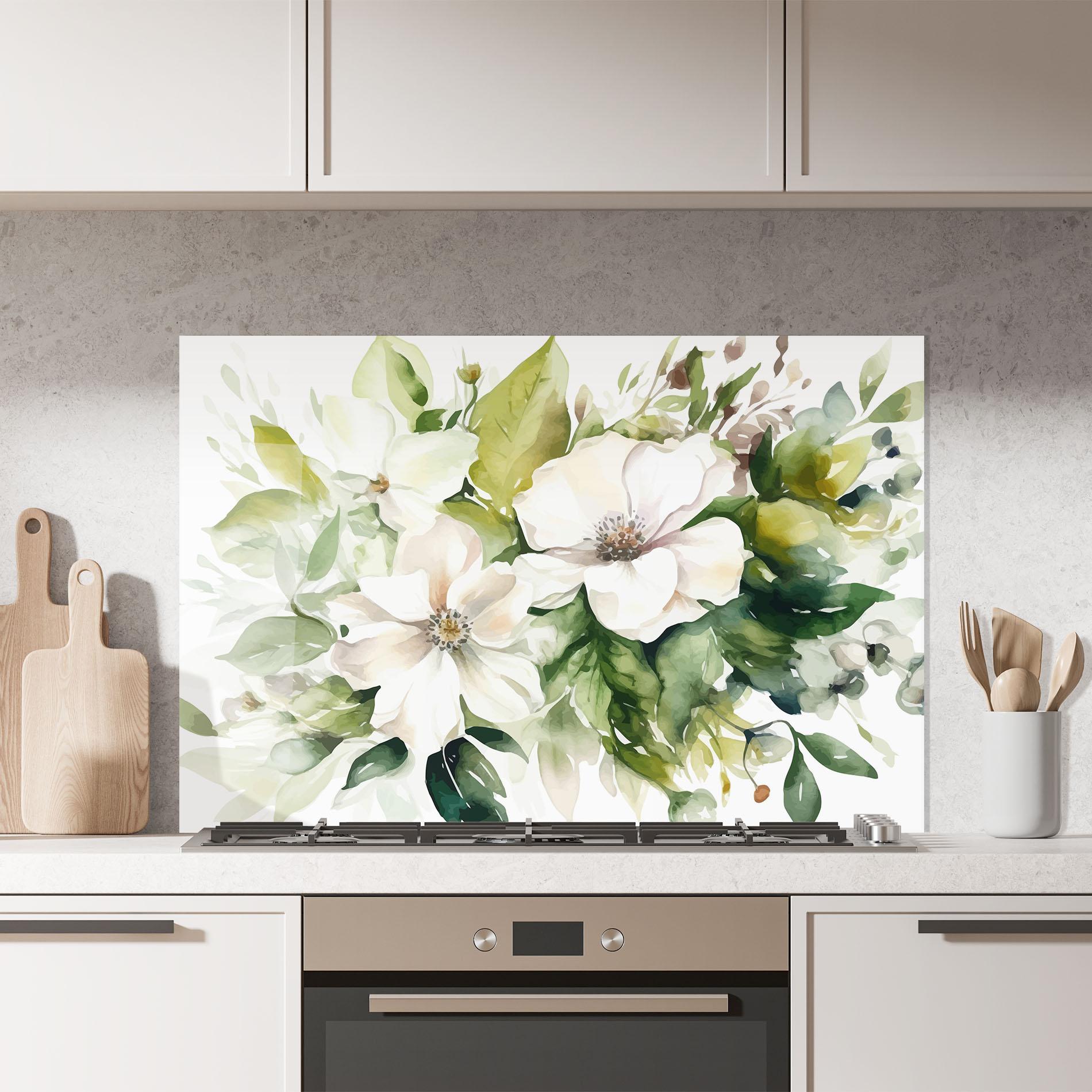 Konyhai üveg hátfal Opened Rose mockup 7