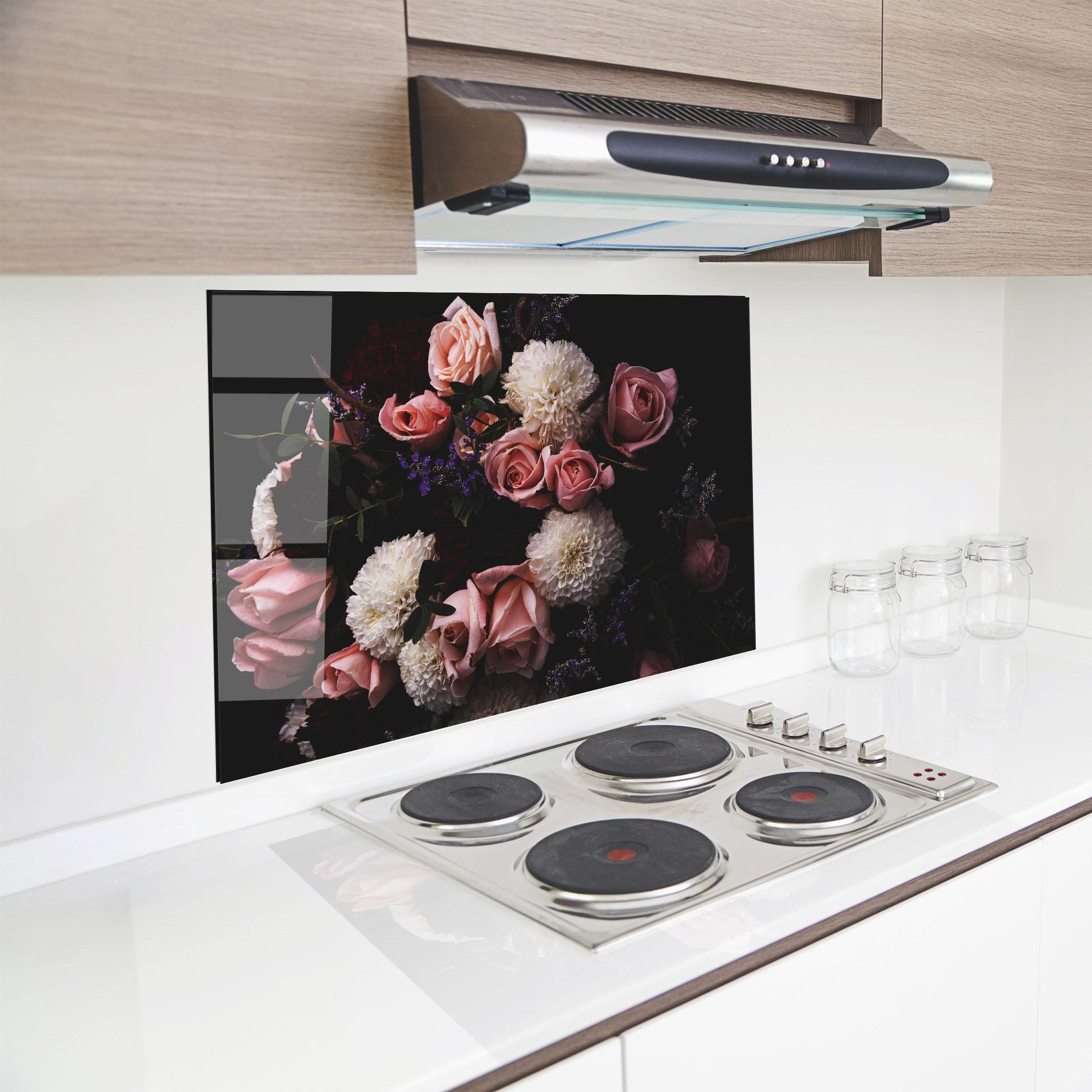 Konyhai üveg hátfal Buchet De Trandafiri mockup 8