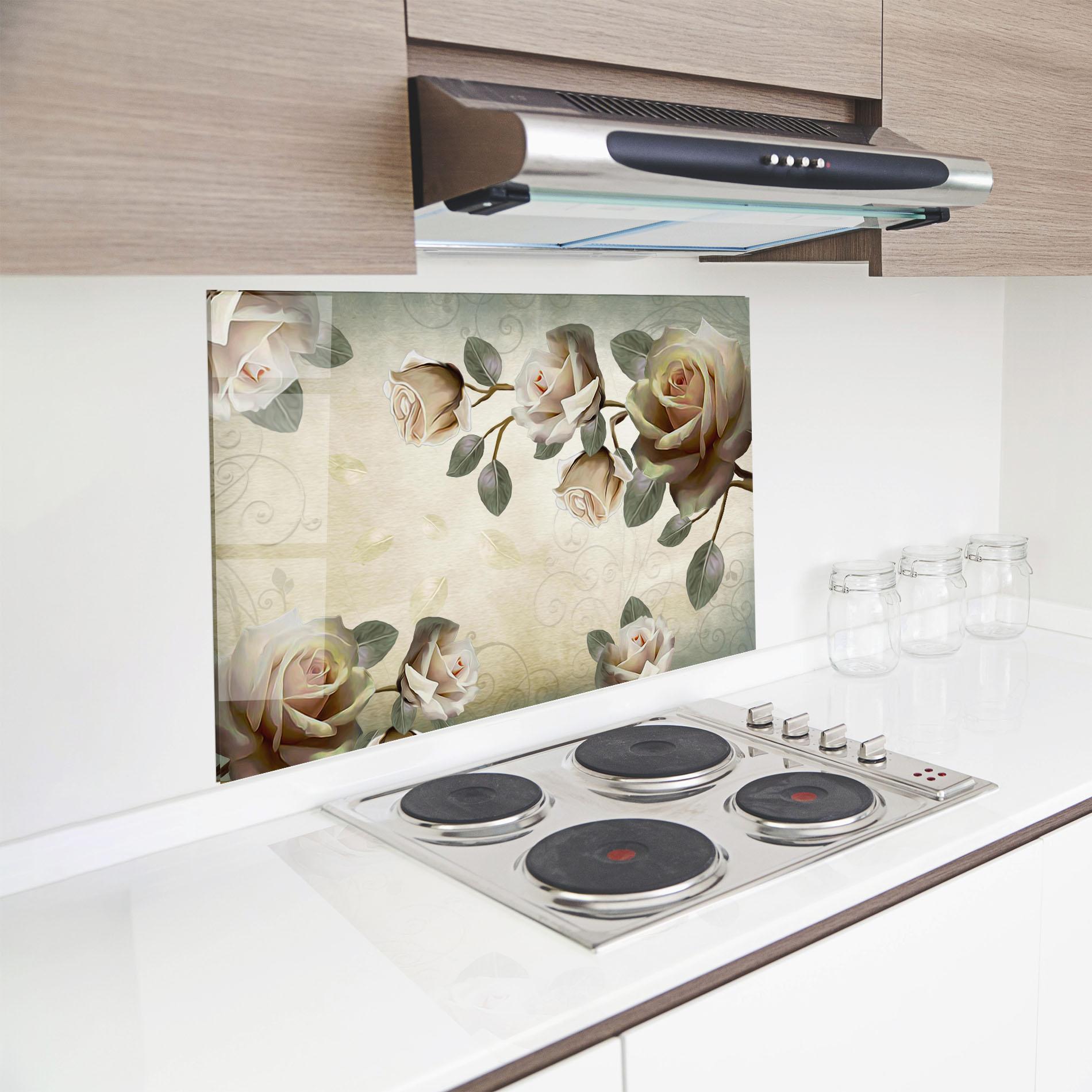 Konyhai üveg hátfal Fir De Trandafir mockup 8