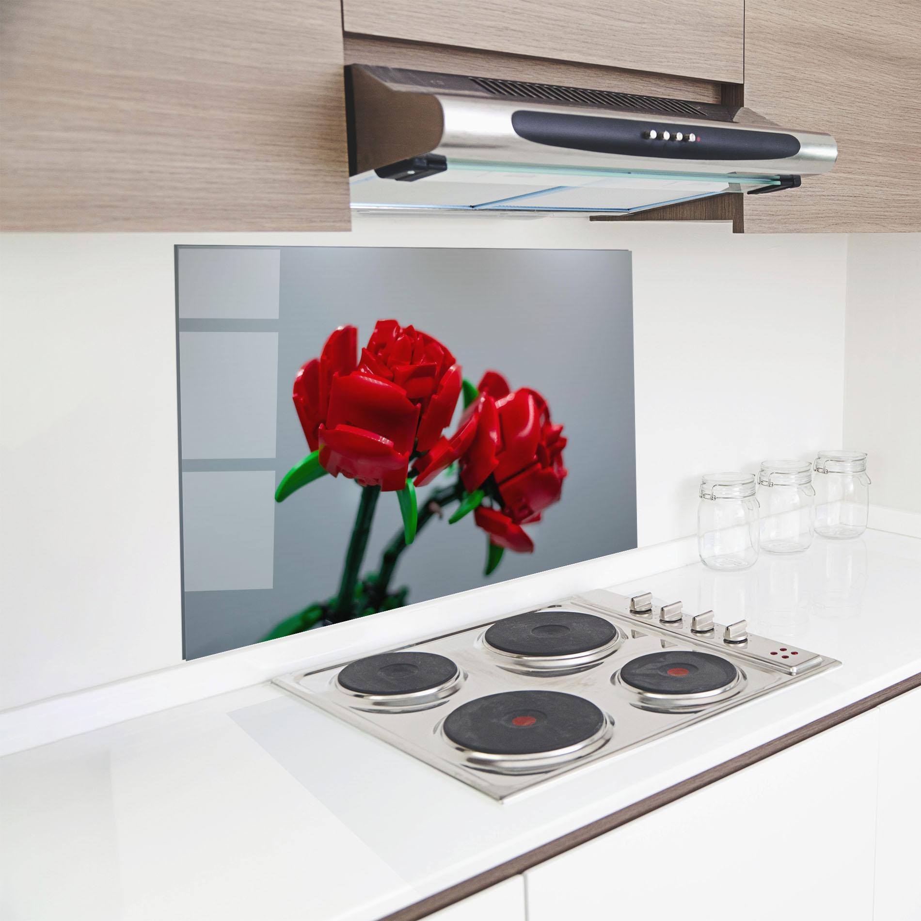 Konyhai üveg hátfal Lego Red Roses mockup 8