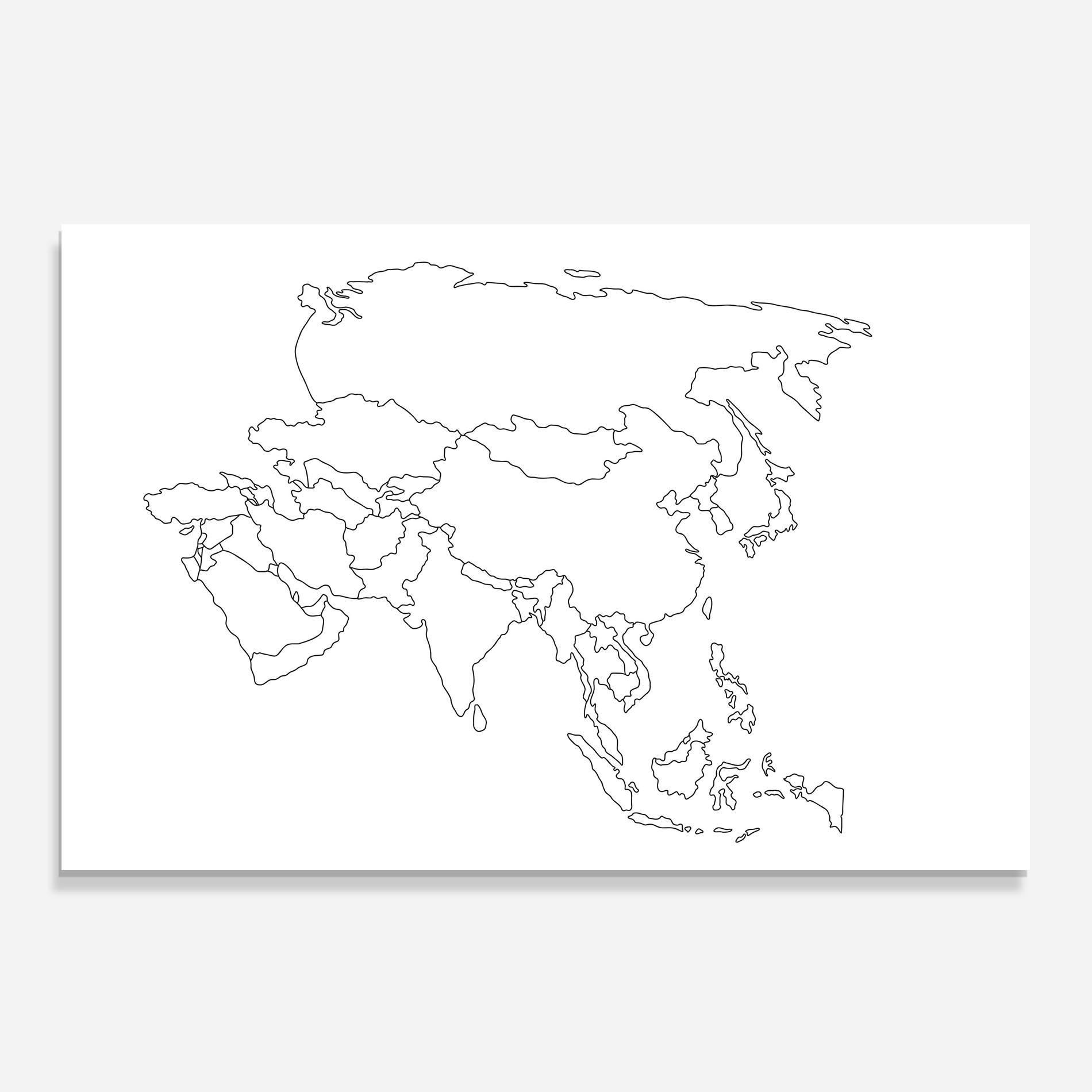 Konyhai üveg hátfal Asia Map Line mockup 0