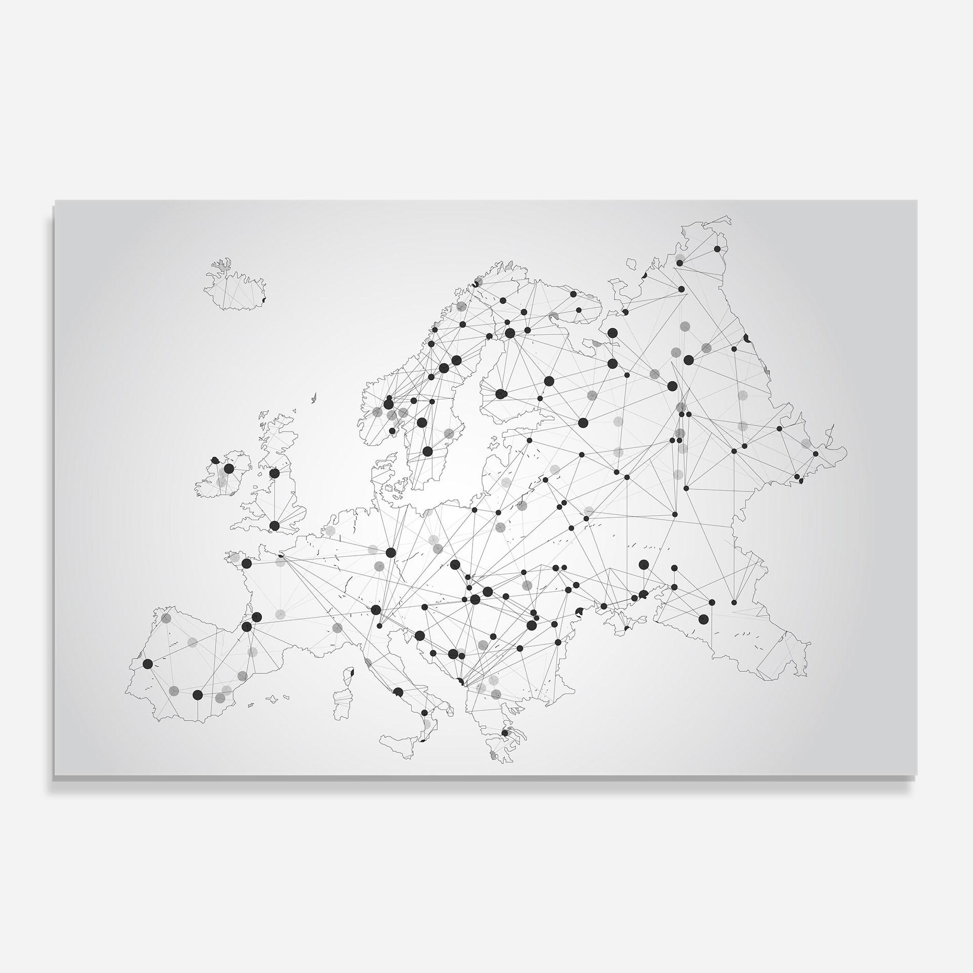 Konyhai üveg hátfal Europe Line Map mockup 0