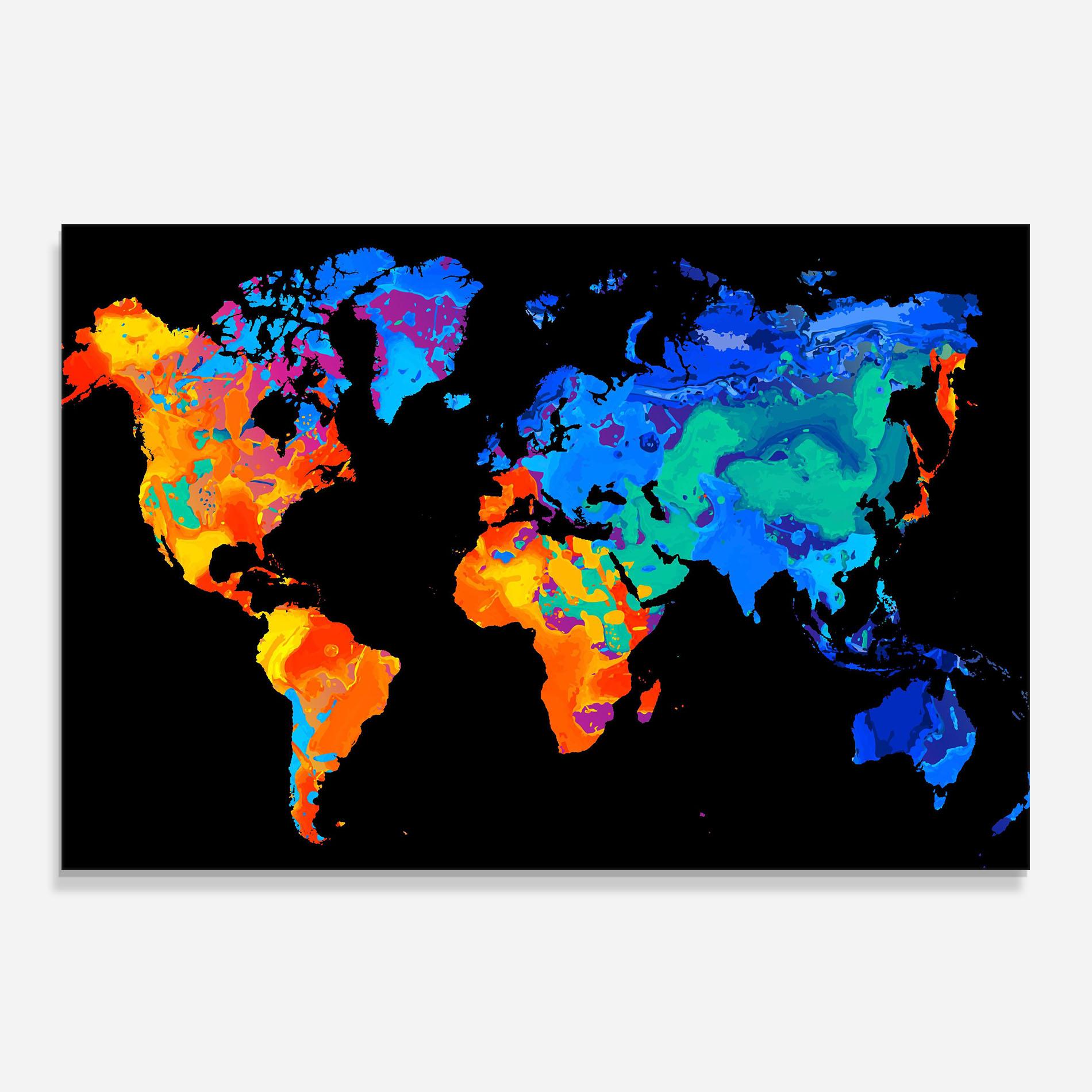 Konyhai üveg hátfal Orange Blue World mockup 0