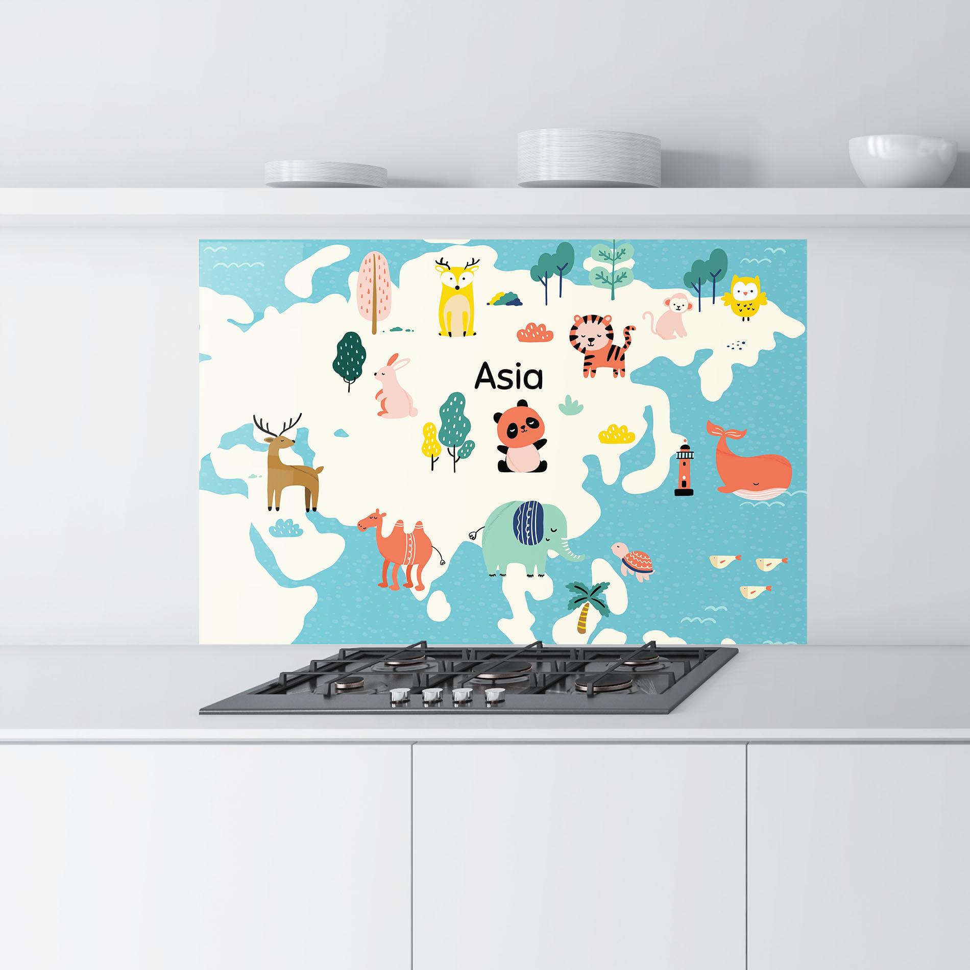 Konyhai üveg hátfal Asia Cute Map mockup 9
