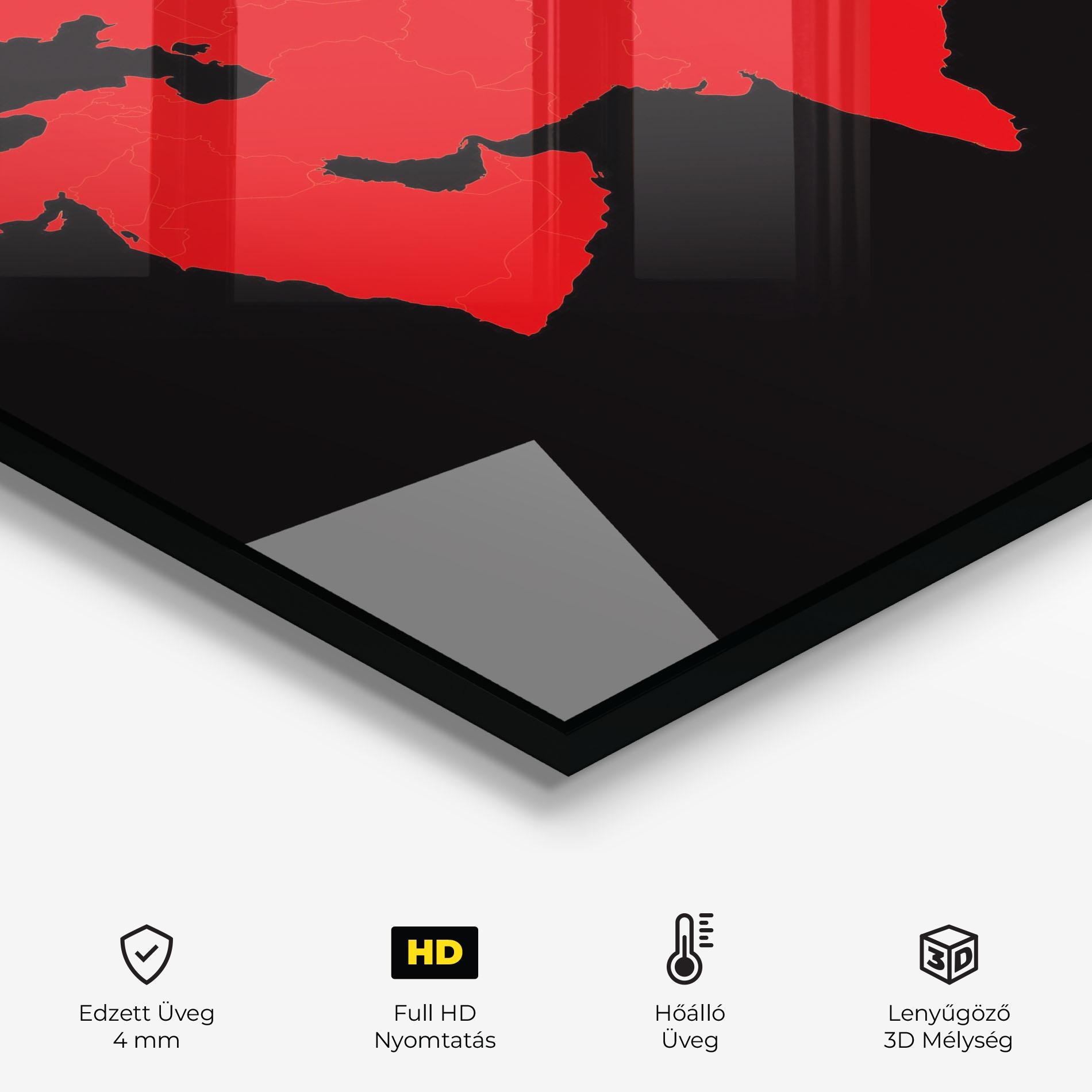 Konyhai üveg hátfal Asia Map mockup 2