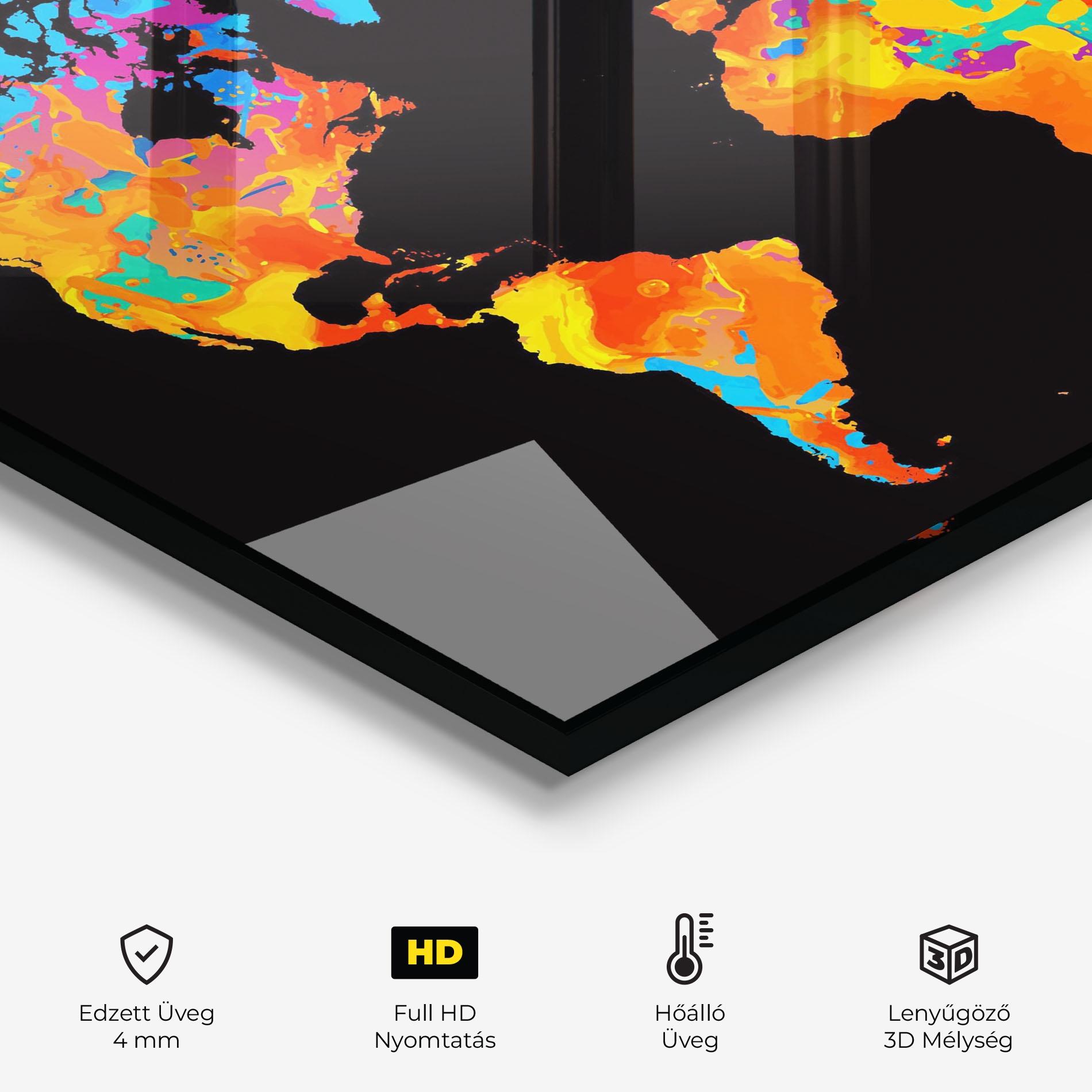 Konyhai üveg hátfal Orange Blue World mockup 2