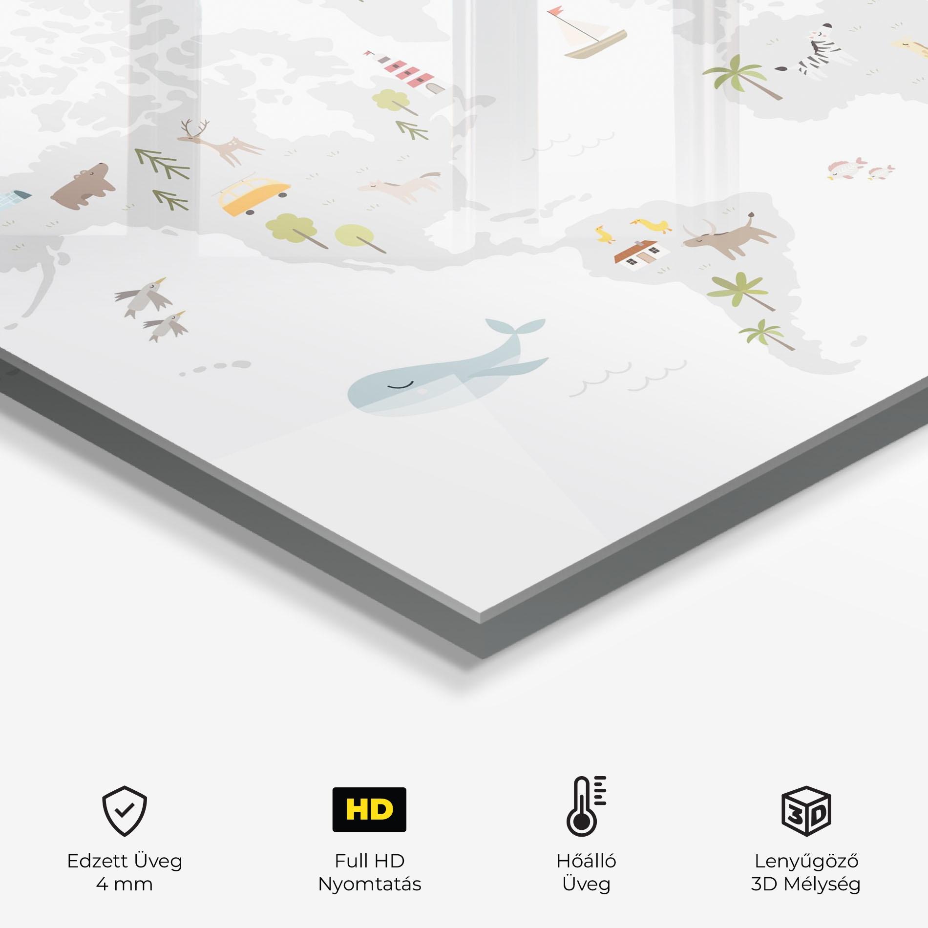 Konyhai üveg hátfal Pretty Grey Map mockup 2