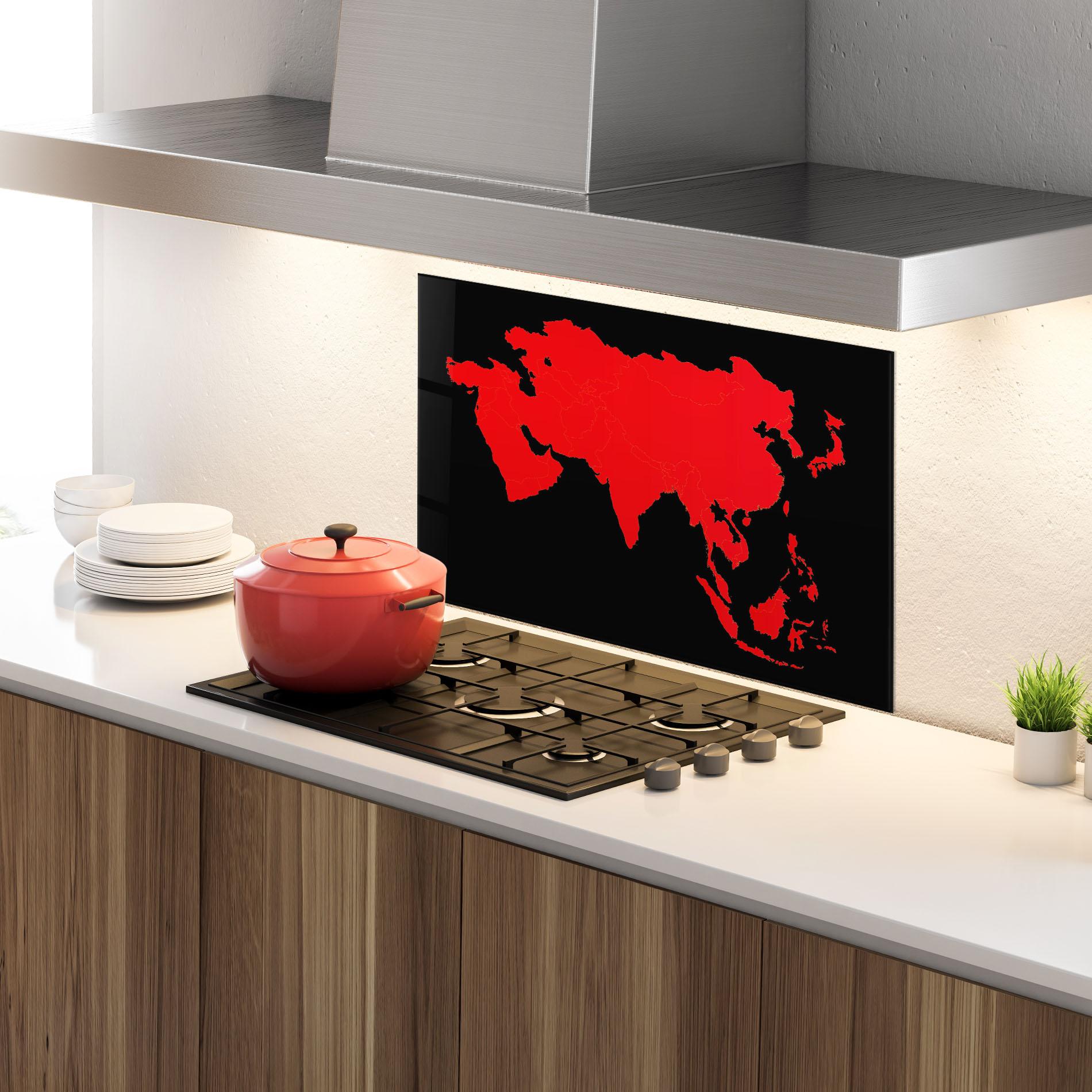 Konyhai üveg hátfal Asia Map mockup 4