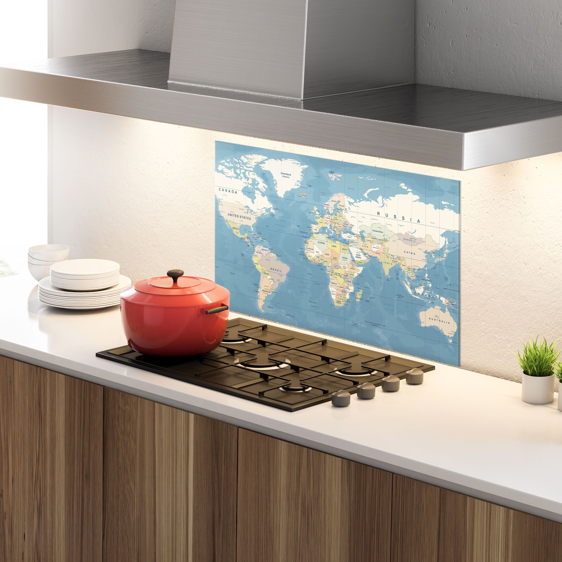 Blue World Map mockup 4