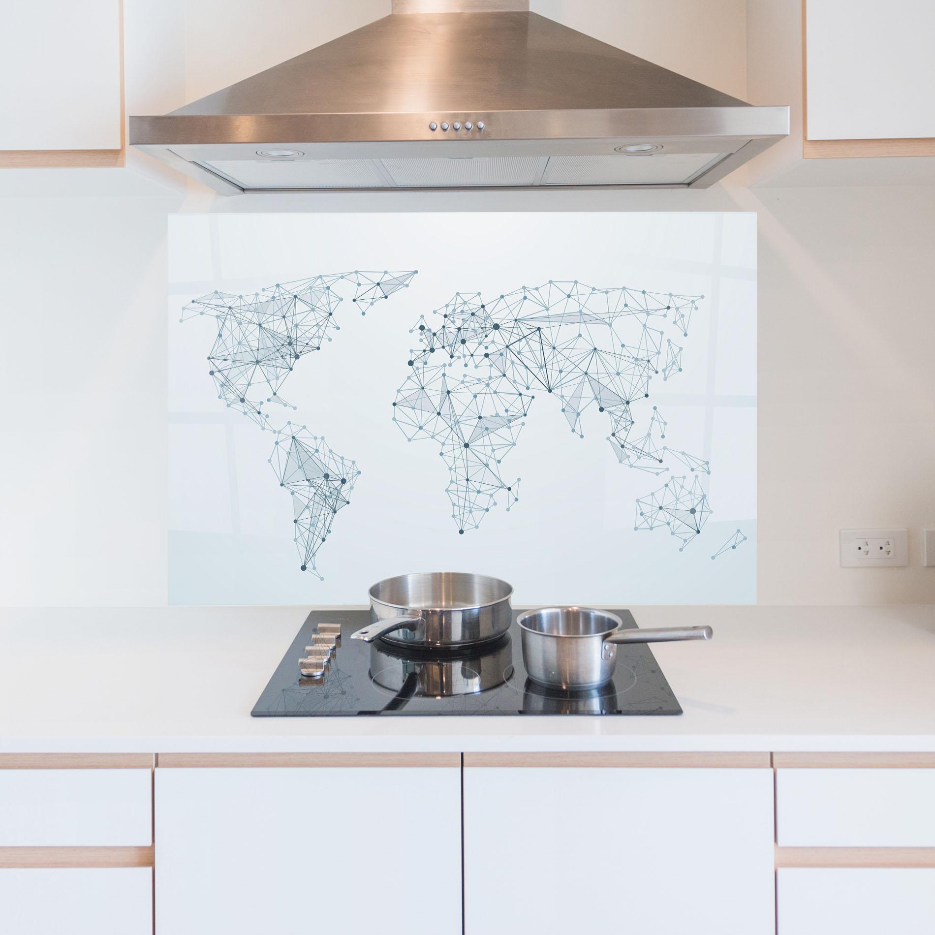 Konyhai üveg hátfal Blue Line Map mockup 5