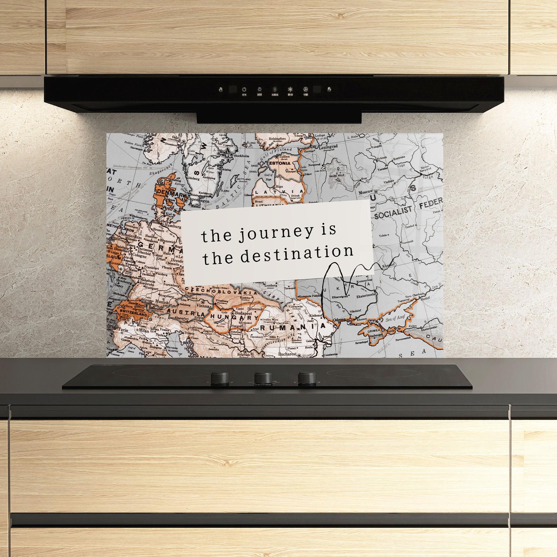 Konyhai üveg hátfal Destination Journey mockup 3