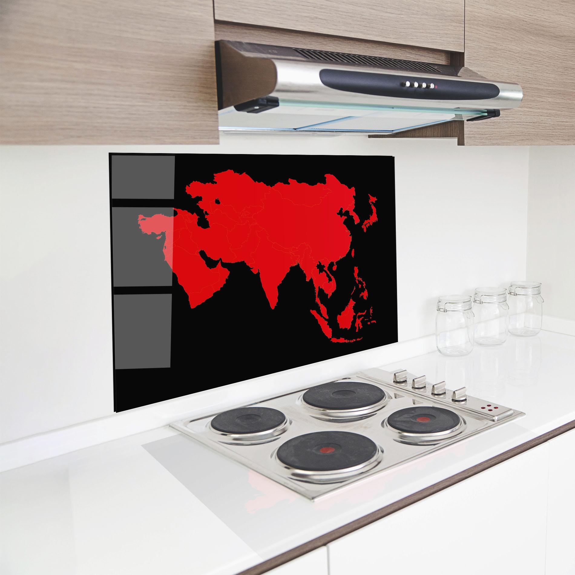 Konyhai üveg hátfal Asia Map mockup 8