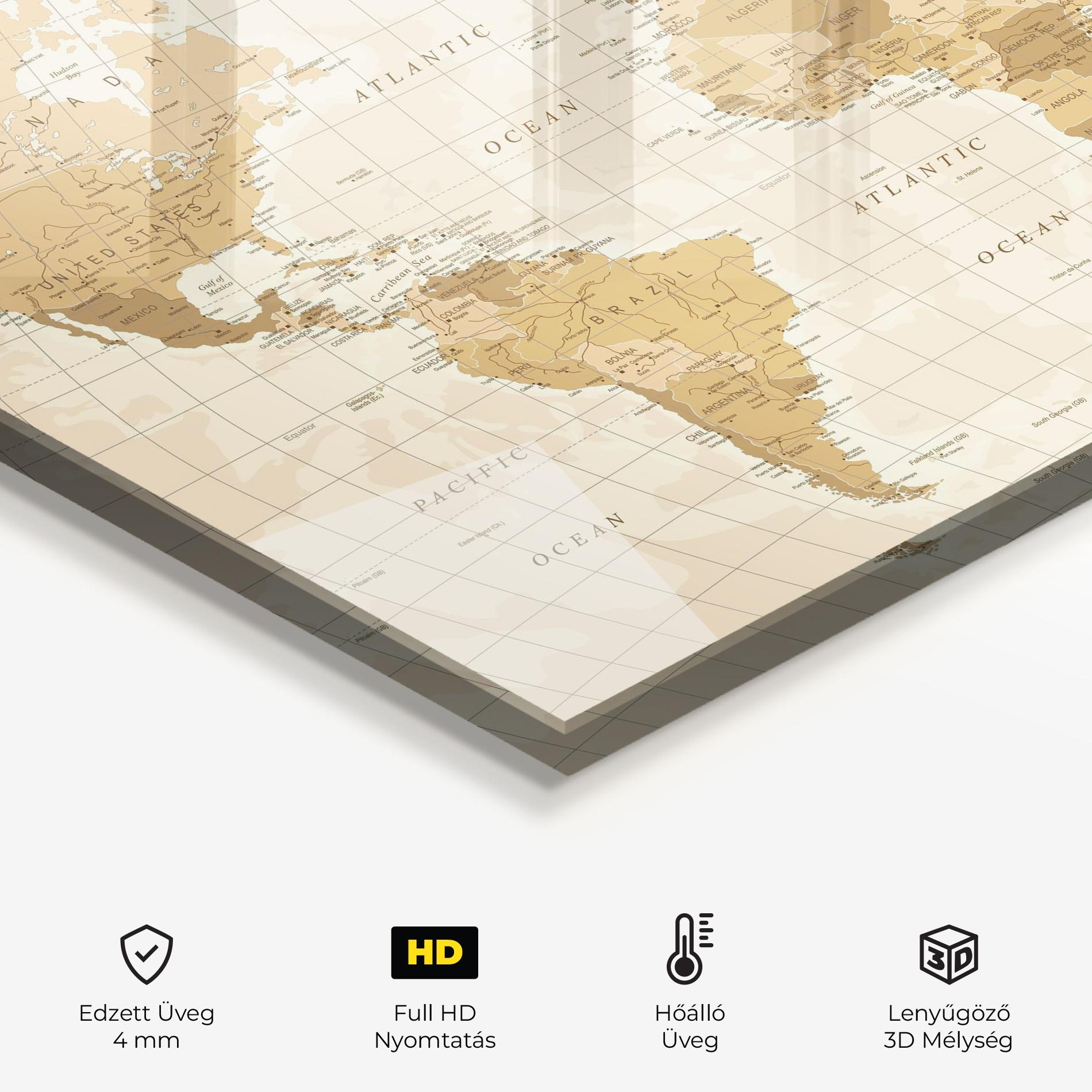 Konyhai üveg hátfal Cream Color Map mockup 2