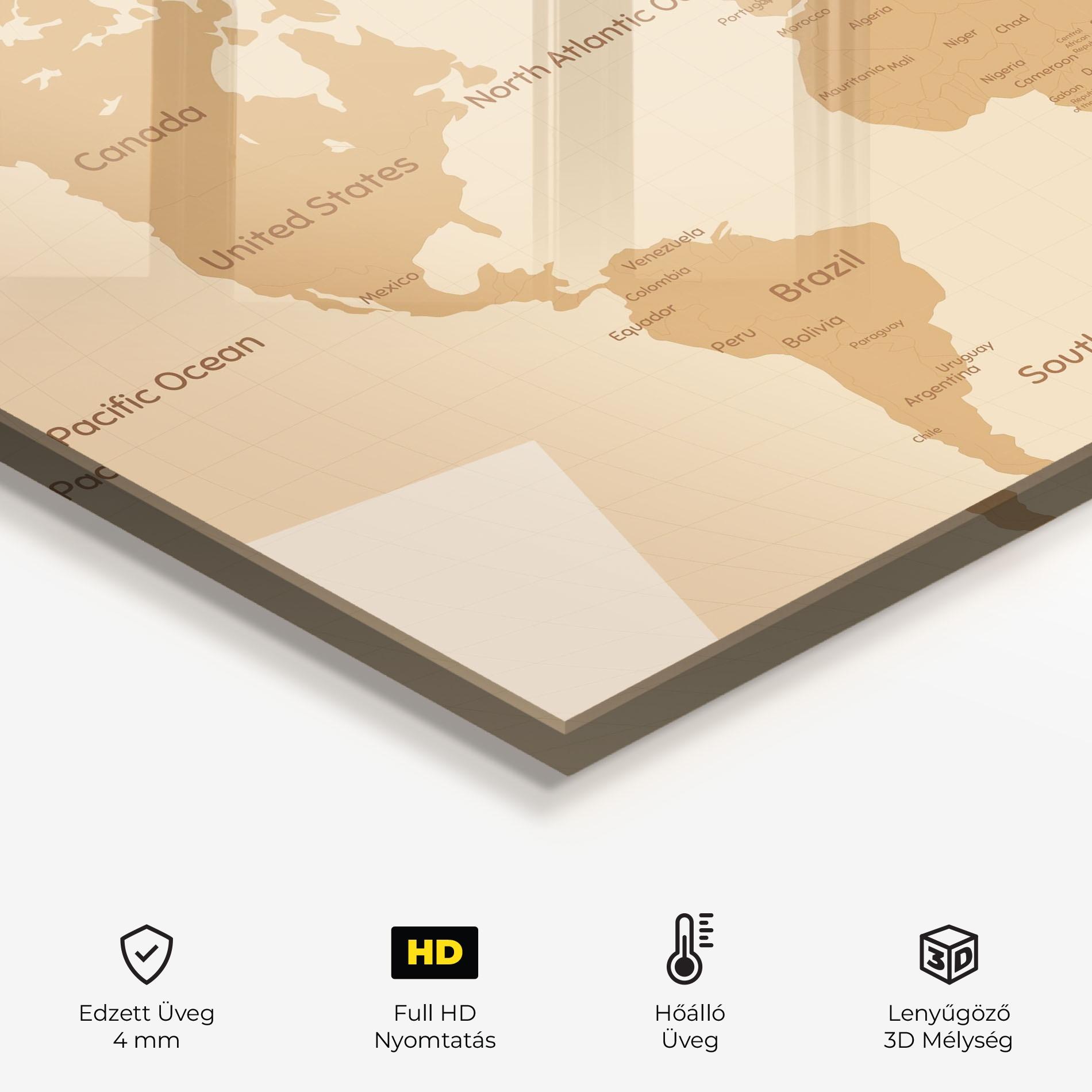 Konyhai üveg hátfal Ocean Old Map mockup 2