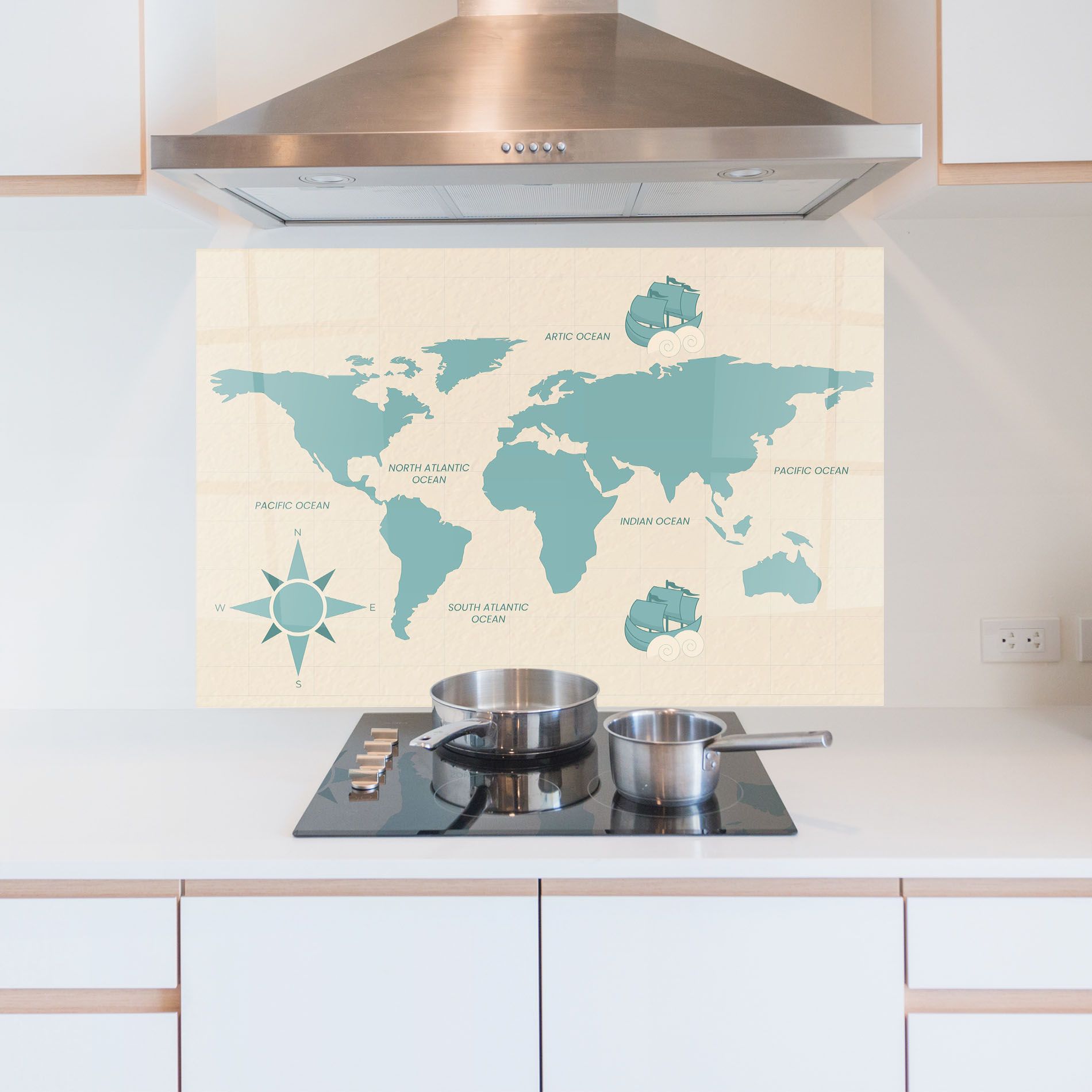 Cream Blue Map mockup 5