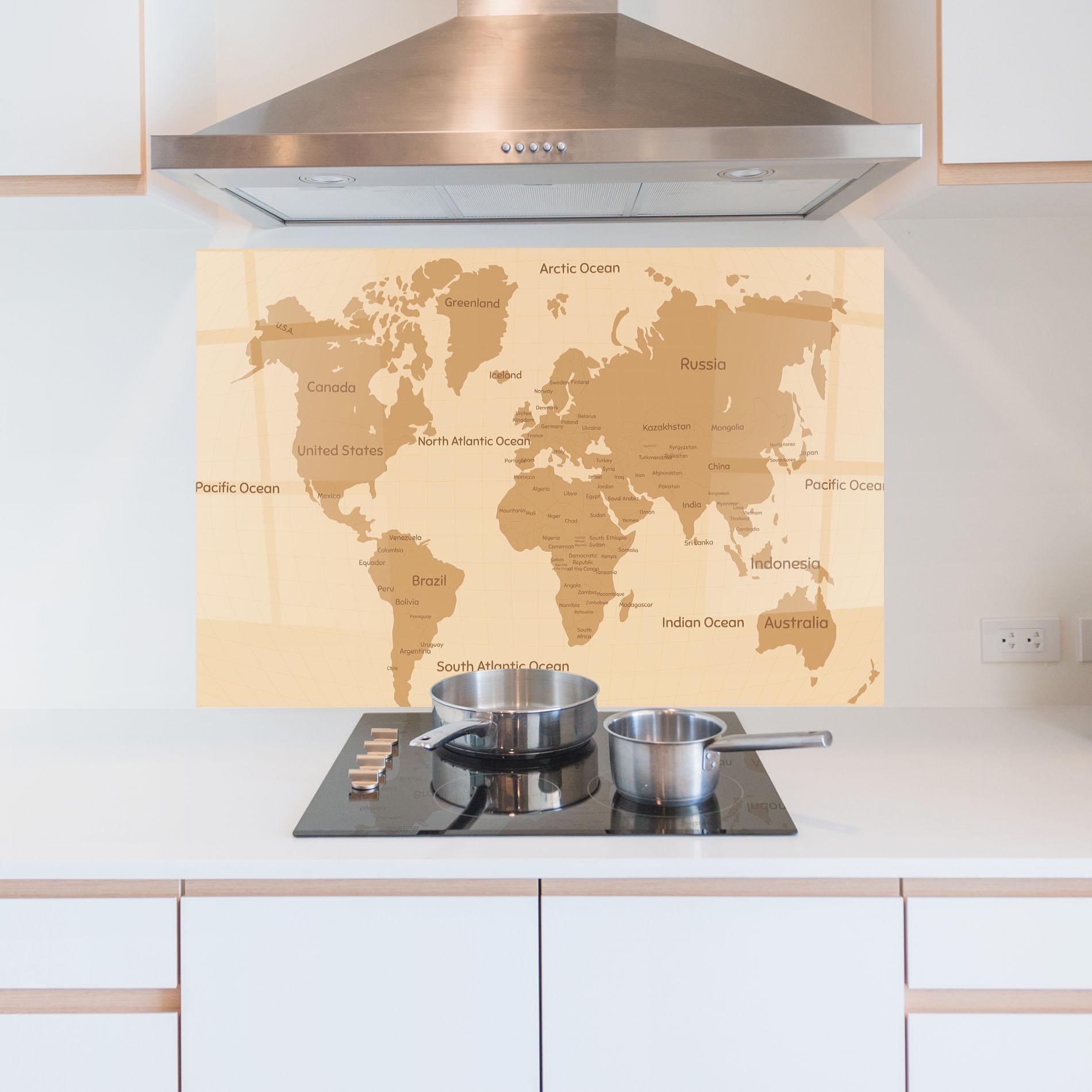 Konyhai üveg hátfal Ocean Old Map mockup 5