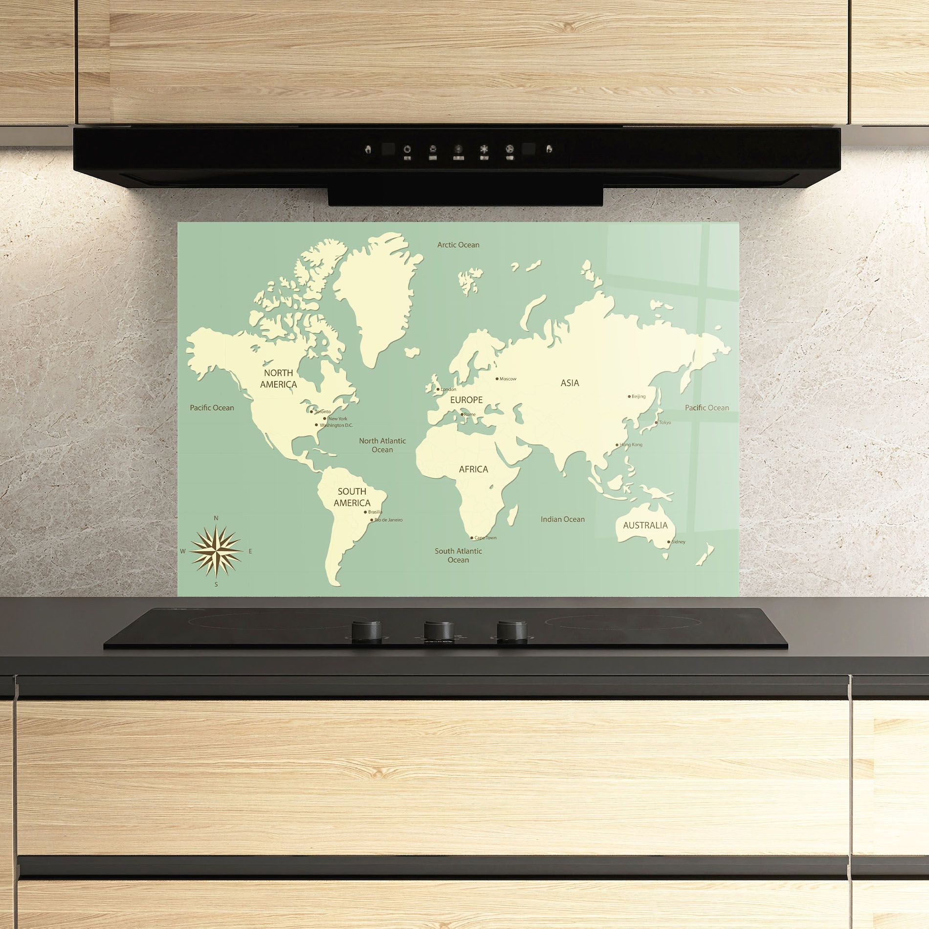 Green Cream Map mockup 3