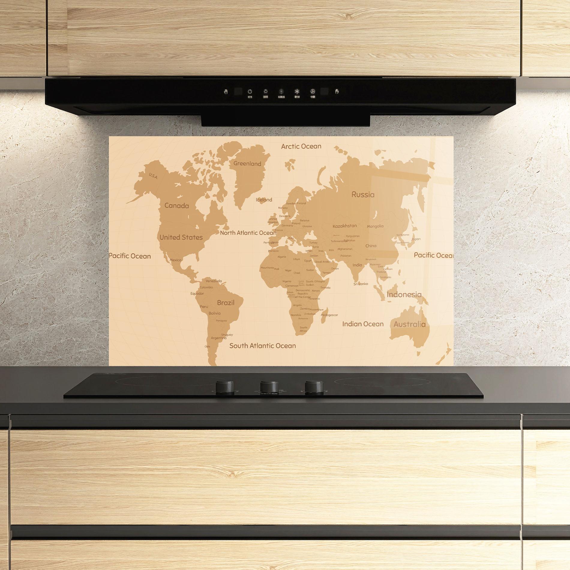 Konyhai üveg hátfal Ocean Old Map mockup 3