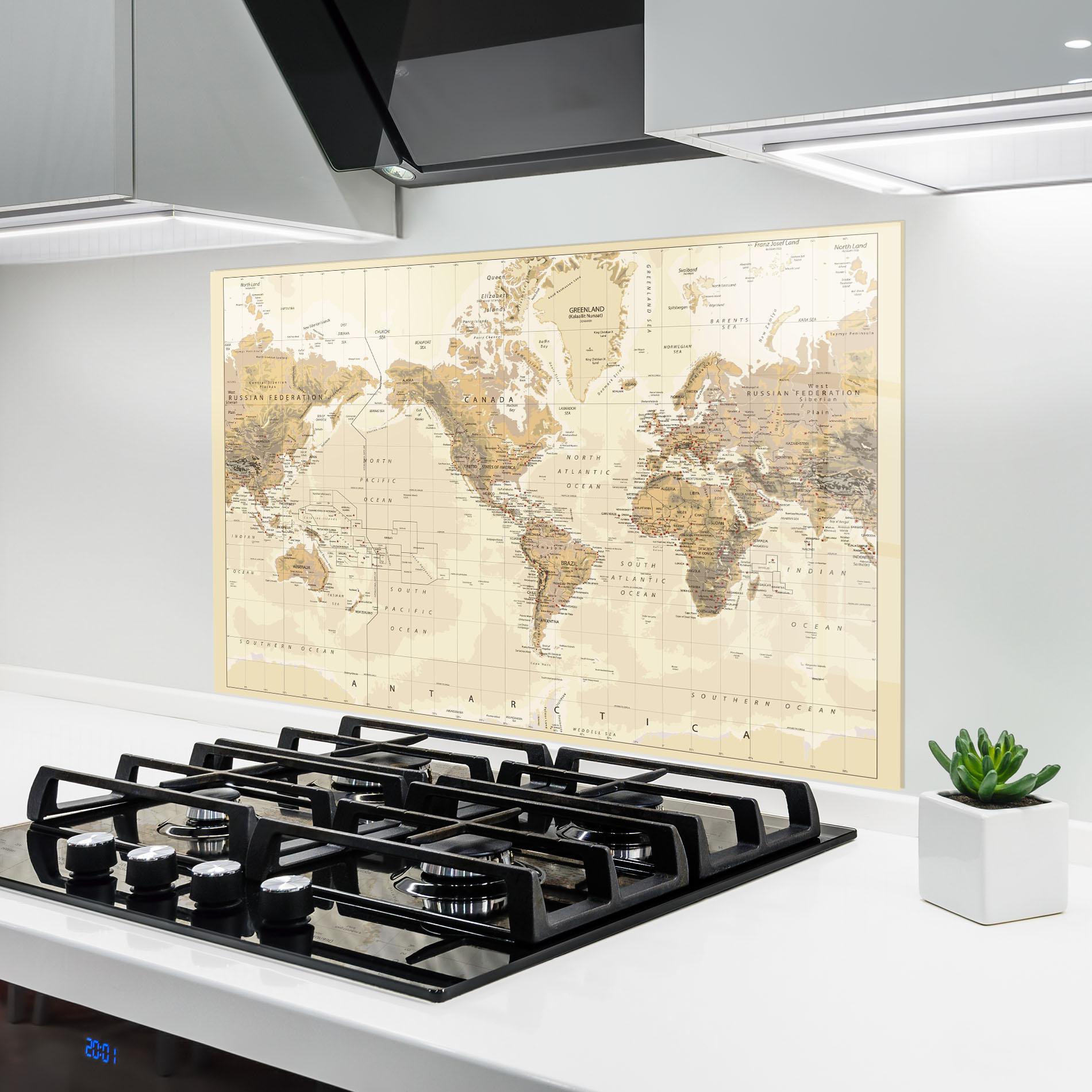 Konyhai üveg hátfal Old Canada Map mockup 6