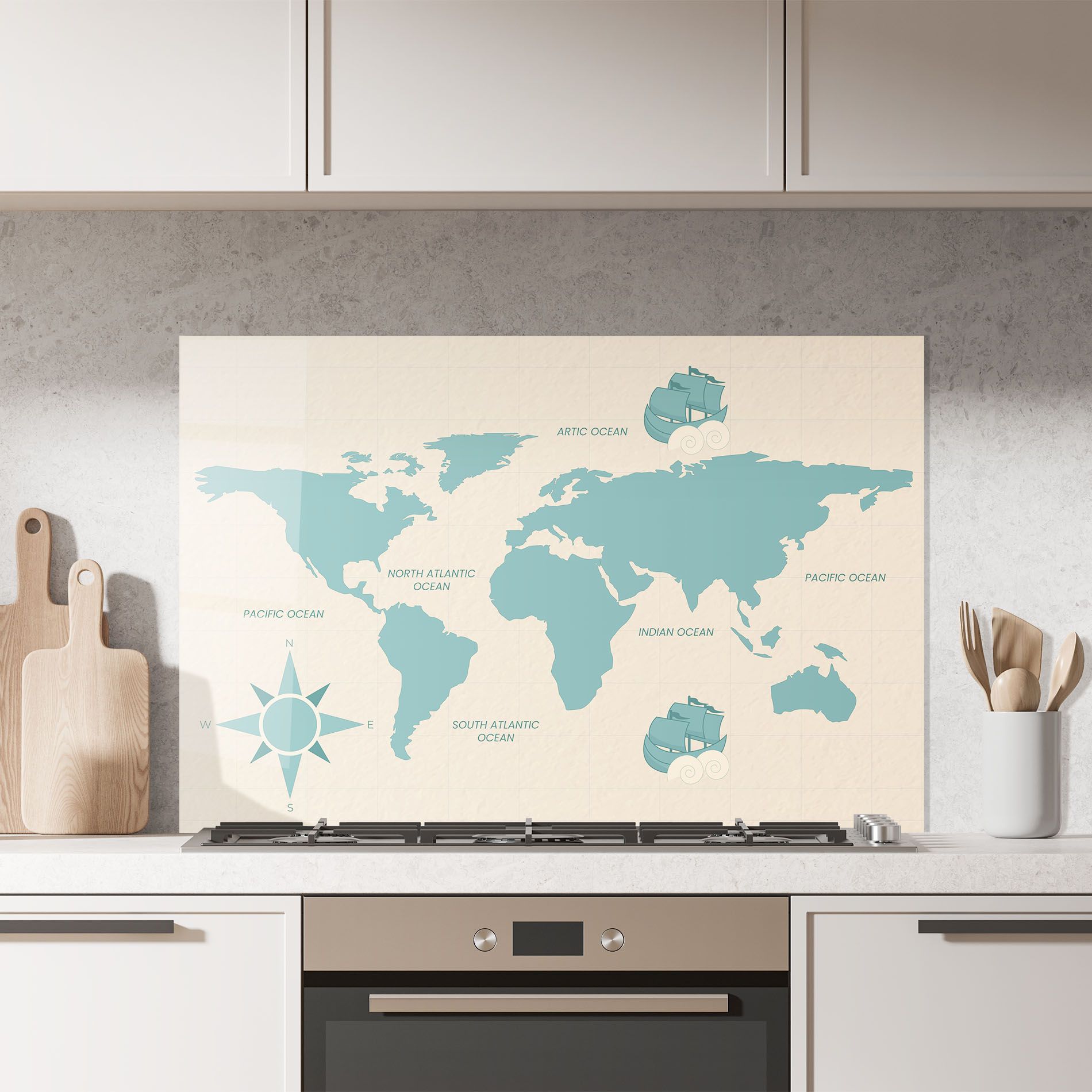 Cream Blue Map mockup 7