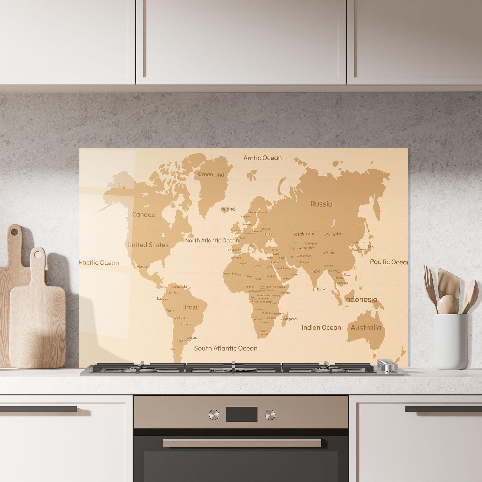 Konyhai üveg hátfal Ocean Old Map mockup 7